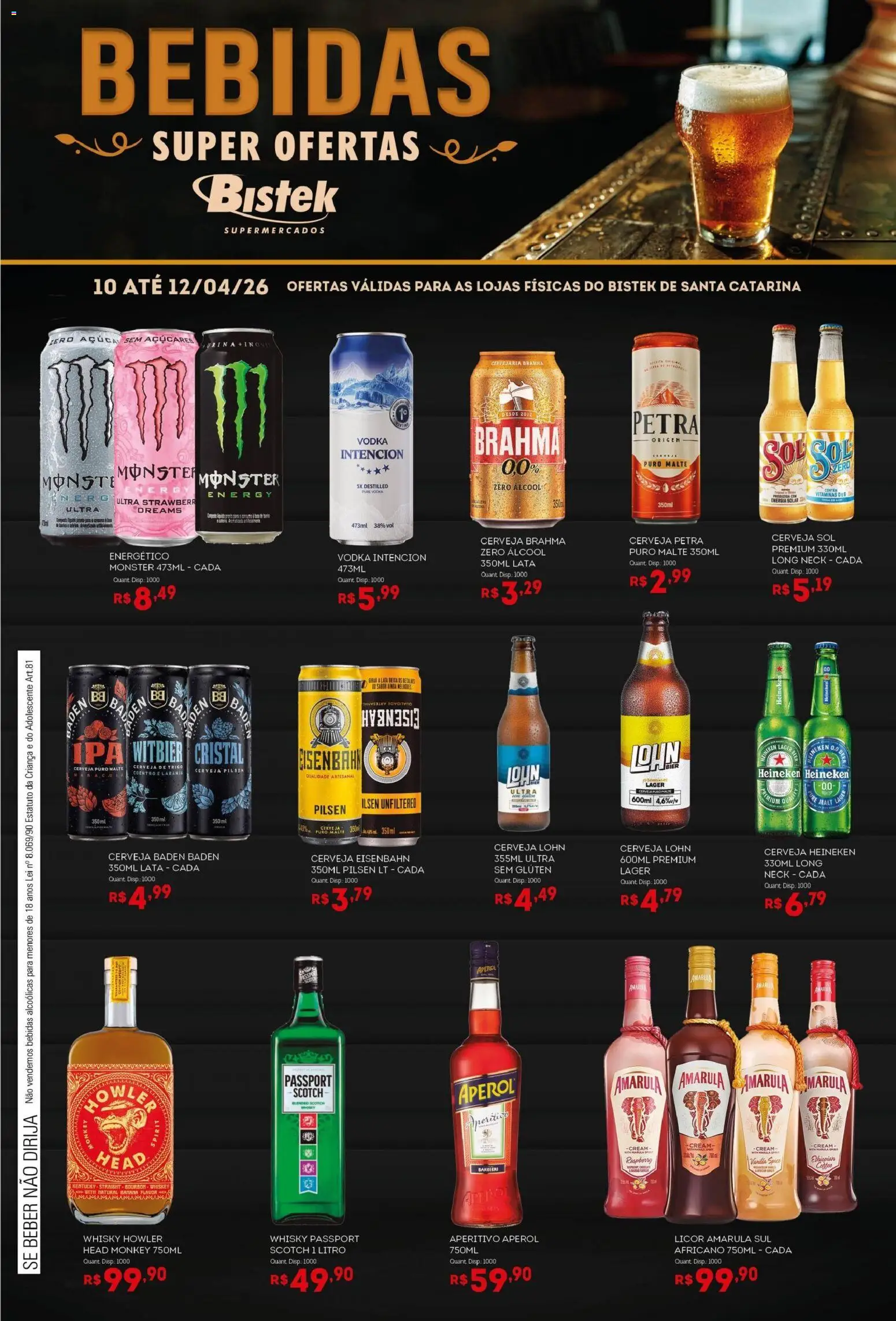 Pré-Visualização do folheto "Bistek Supermercados ofertas Bebidas" da loja Bistek Supermercados válido a partir de 10/04/2026