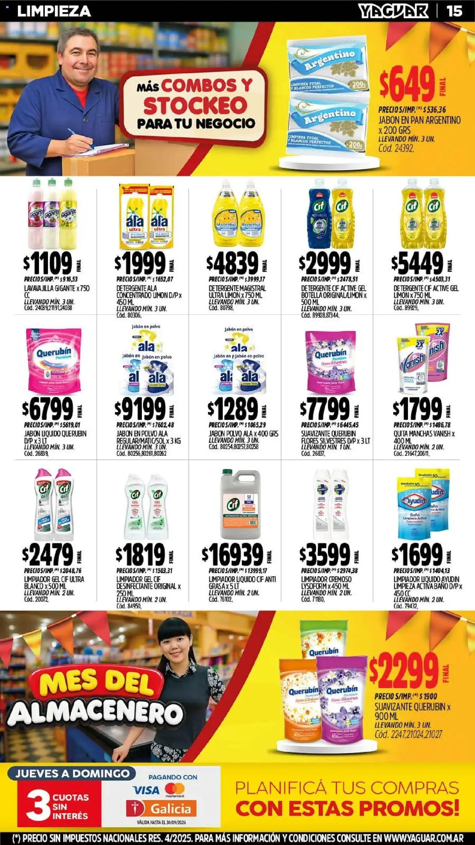 Vista previa del folleto de la tienda Yaguar válido desde el 28/09/2026 - Flores, Baño, Pan, Limón, Botella, Jabón, Jabón líquido, Limpiador