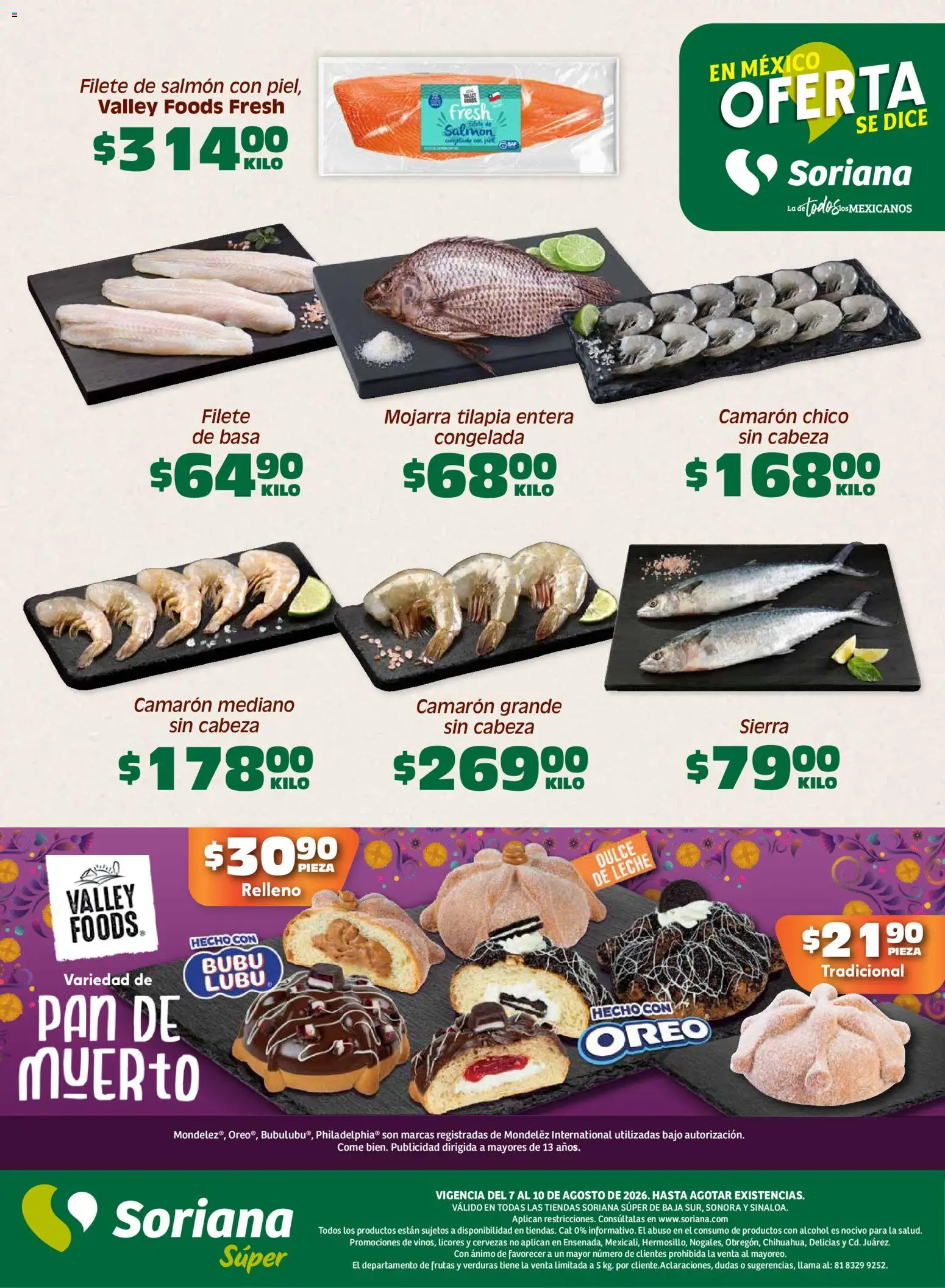 Vista previa las ofertas de la tienda Soriana - Soriana Fin de Semana Súper: BCS, Son y Sin desde el 07/08/2026 