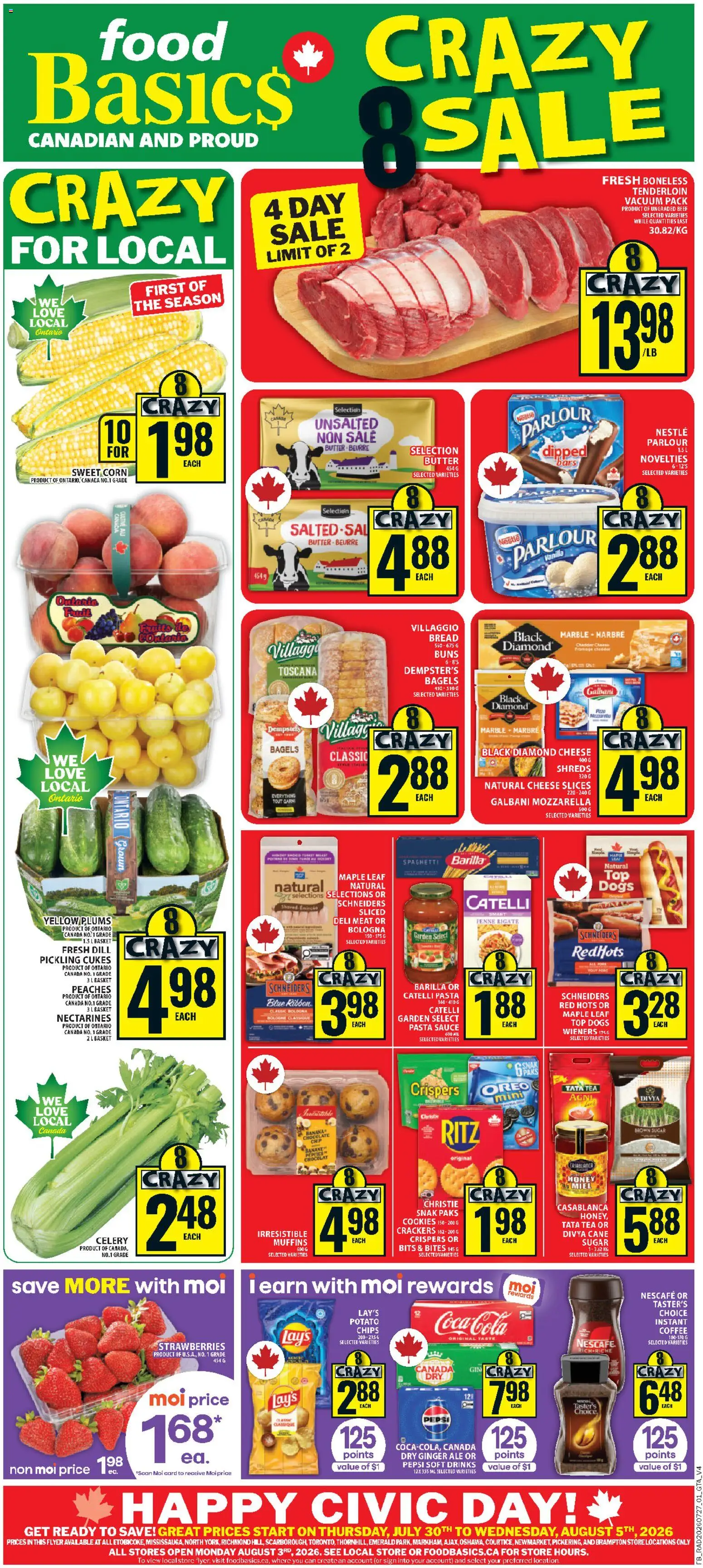 Preview of leaflet Food Basics weekly flyer / circulaire from shop Food Basics is valid from Jul 30, 2026