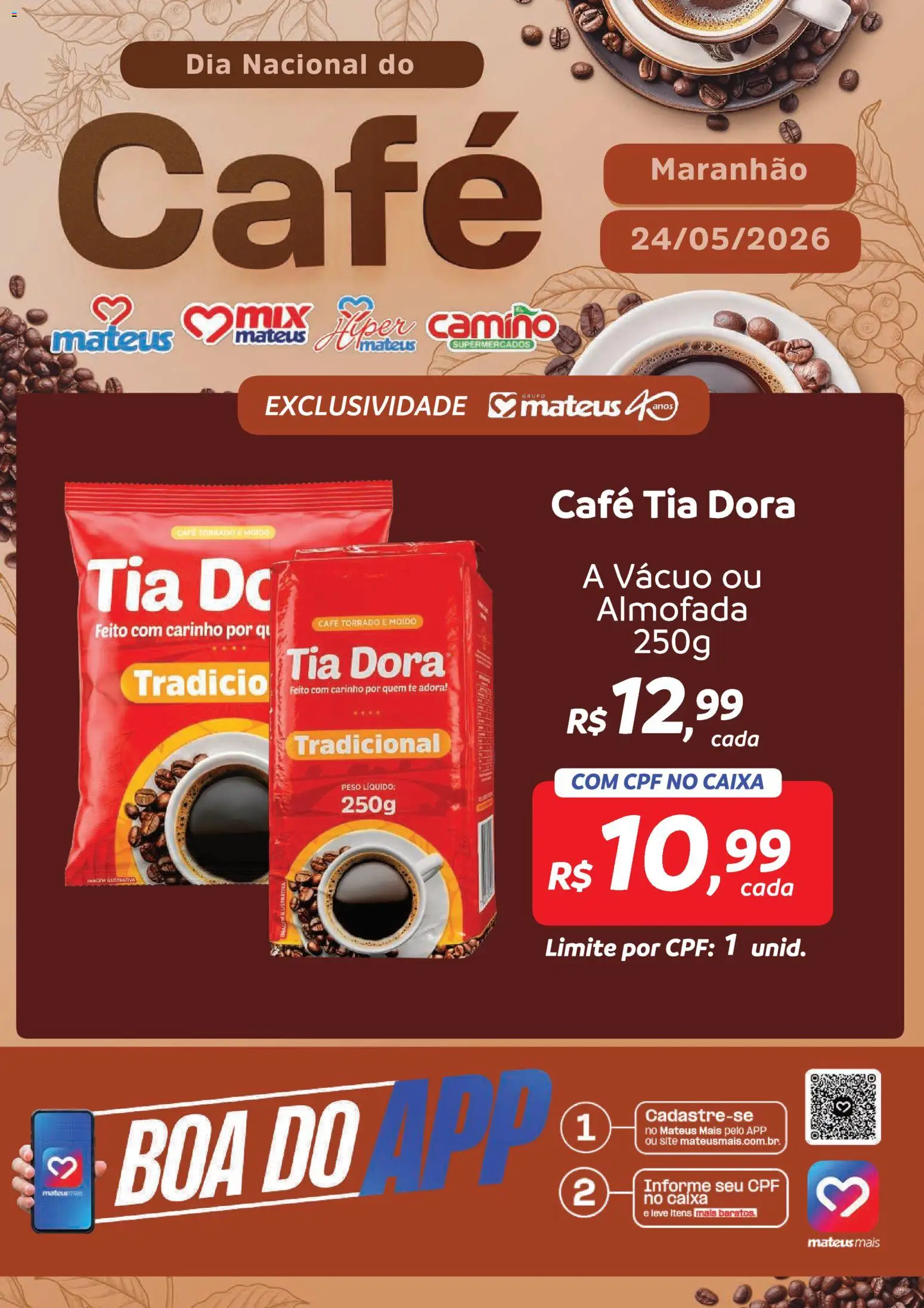 Pré-Visualização do folheto "Mateus ofertas Boa do App Café" da loja Mateus válido a partir de 24/05/2026