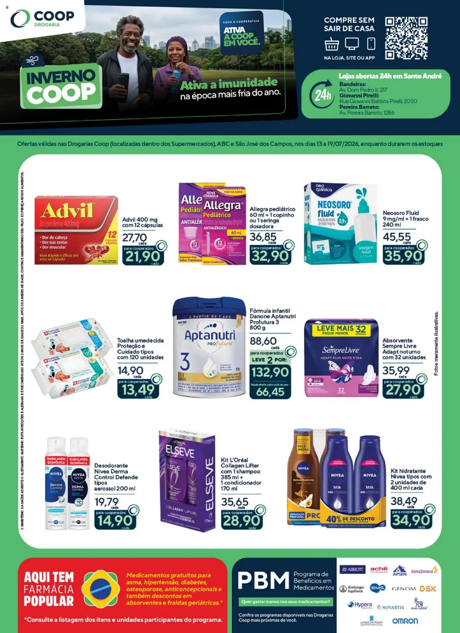 Pré-Visualização do folheto "Coop ofertas Inverno Drogaria" da loja Coop válido a partir de 13/07/2026