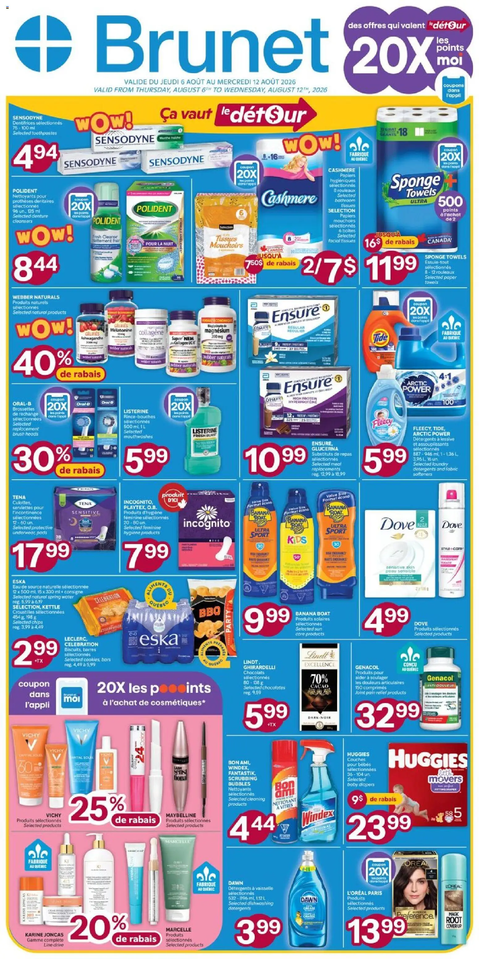 Preview of leaflet Brunet weekly flyer / circulaire from shop Brunet is valid from Aug 06, 2026