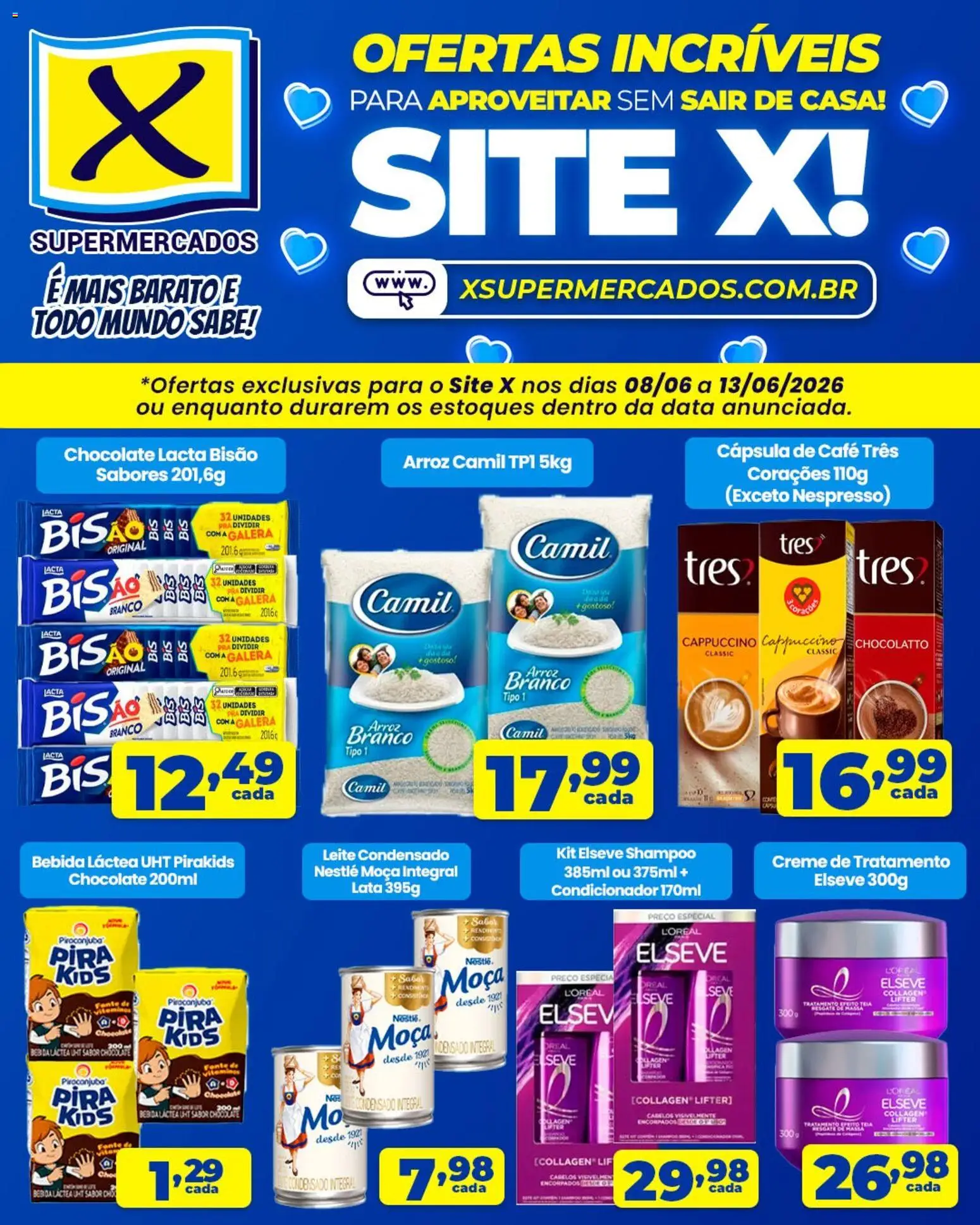 Pré-Visualização do folheto "X Supermercados ofertas incríveis" da loja X Supermercados válido a partir de 08/06/2026