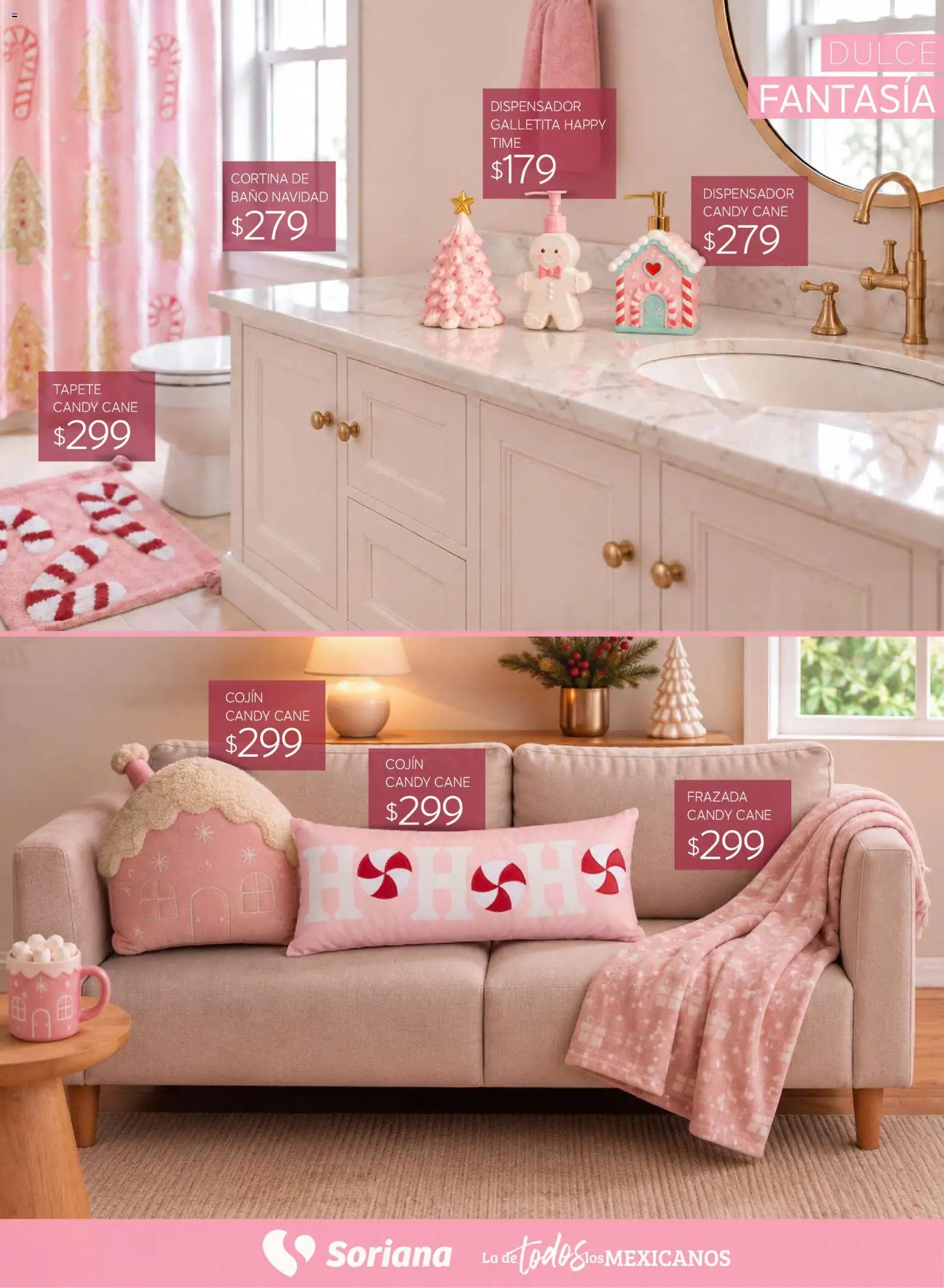 Vista previa las ofertas de la tienda Soriana - Soriana Híper - Decoracion Navideña desde el 30/09/2026 - Dulce, Baño, Tapete