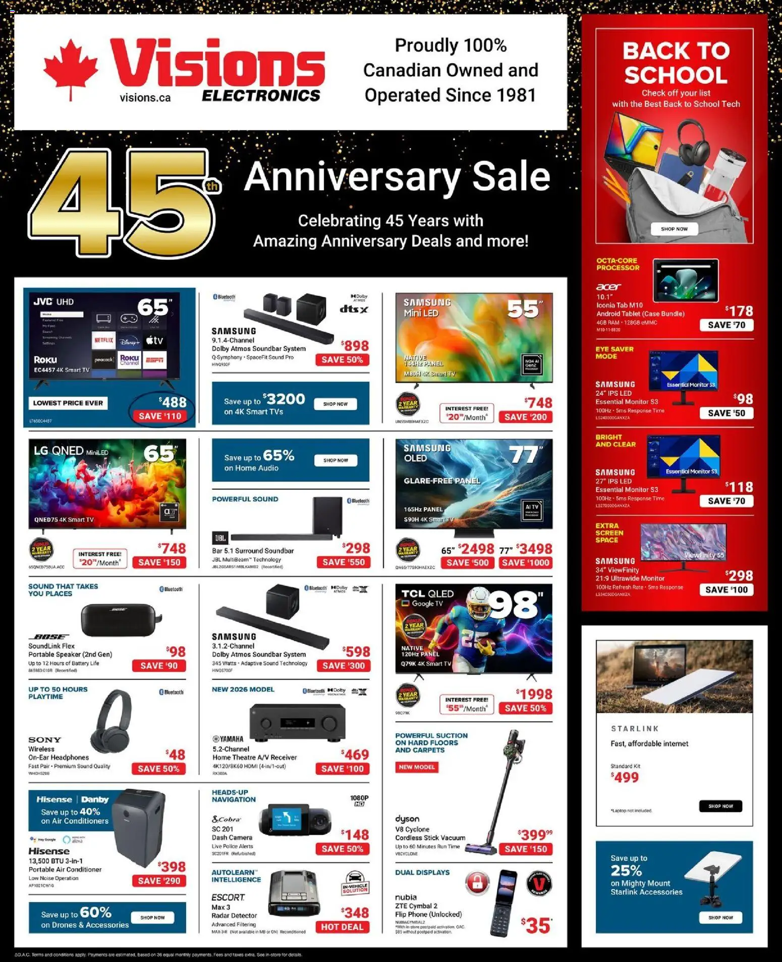 Preview of leaflet Visions weekly flyer / circulaire from shop Visions is valid from Aug 14, 2026 - Tv, Battery, Tablet, Speaker, Audio, Case, Navigation, Conditioner