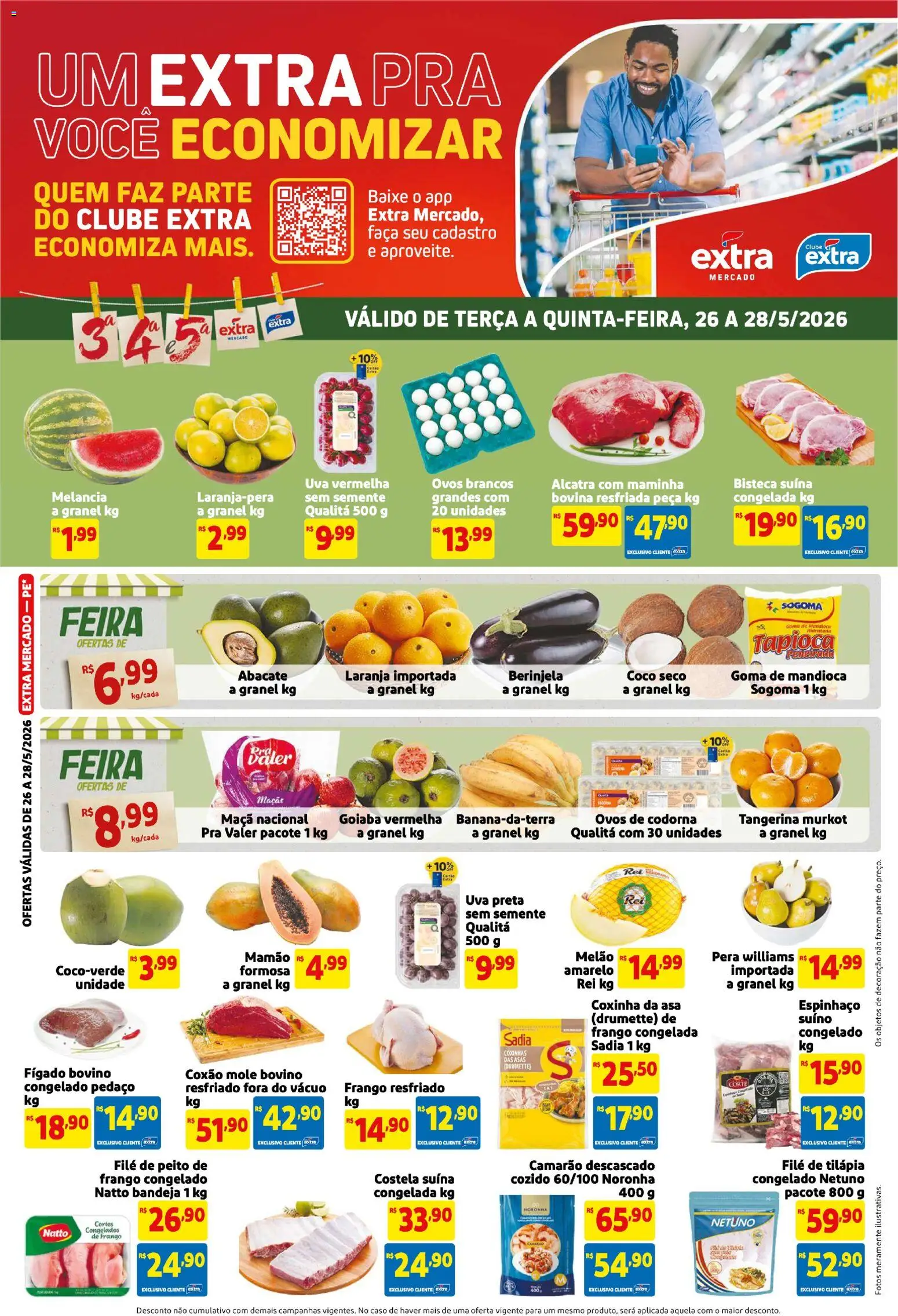 Pré-Visualização do folheto "Extra ofertas de Mercado Terça e Quinta" da loja Extra válido a partir de 26/05/2026