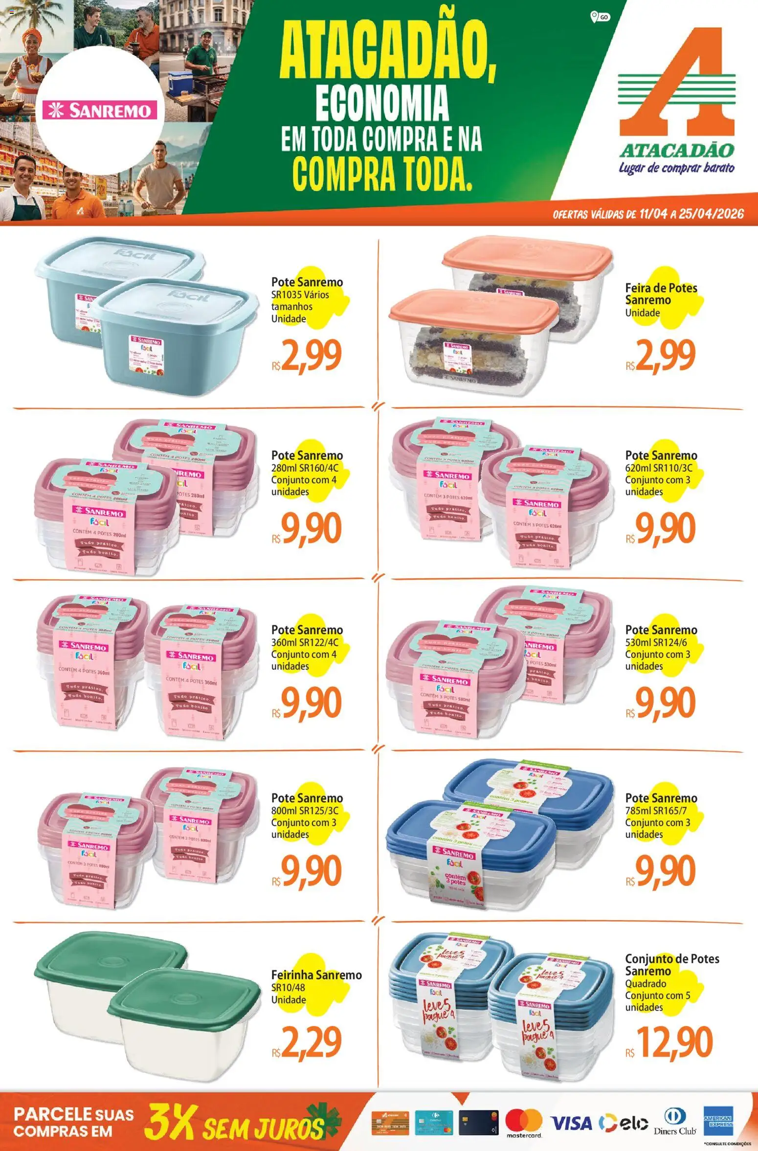 Pré-Visualização do folheto "Atacadão ofertas - GO" da loja Atacadão válido a partir de 11/04/2026 - Remo, Potes
