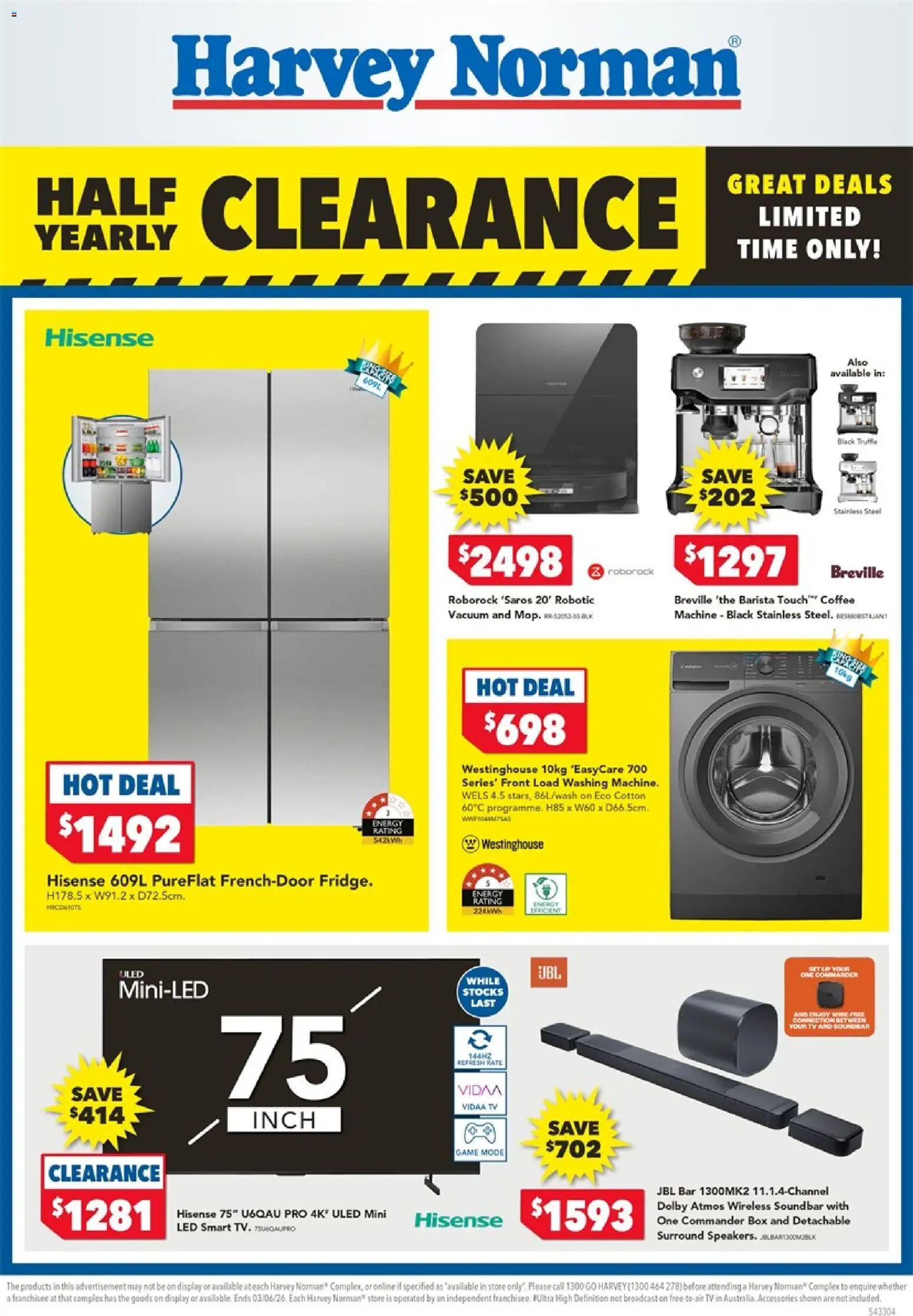 Preview of catalogue Harvey Norman Electrical Clearance from shop Harvey Norman valid 30/05/2026
