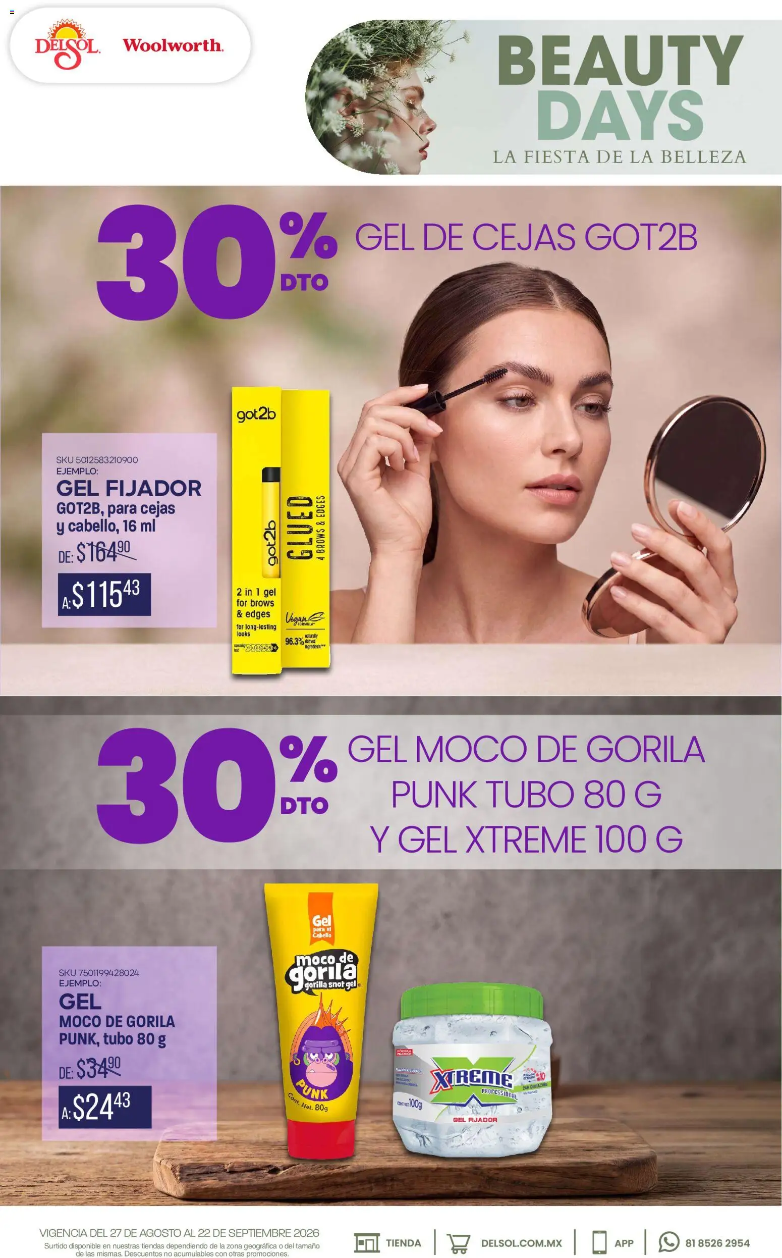 Vista previa las ofertas de la tienda Del Sol y Woolworth - Del Sol y Woolworth catálogo Beauty Days desde el 27/08/2026 