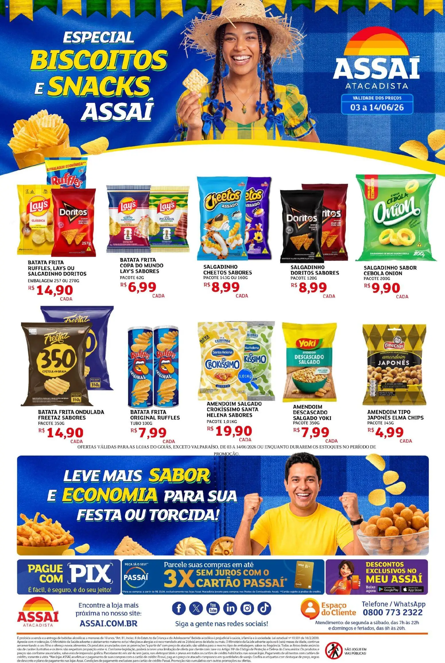 Pré-Visualização do folheto "Assaí Atacadista ofertas - GO" da loja Assaí Atacadista válido a partir de 03/06/2026 - Telefone, Pneus, Queijo, Biscoitos, Forno, Alimentos, Cebola, Camembert