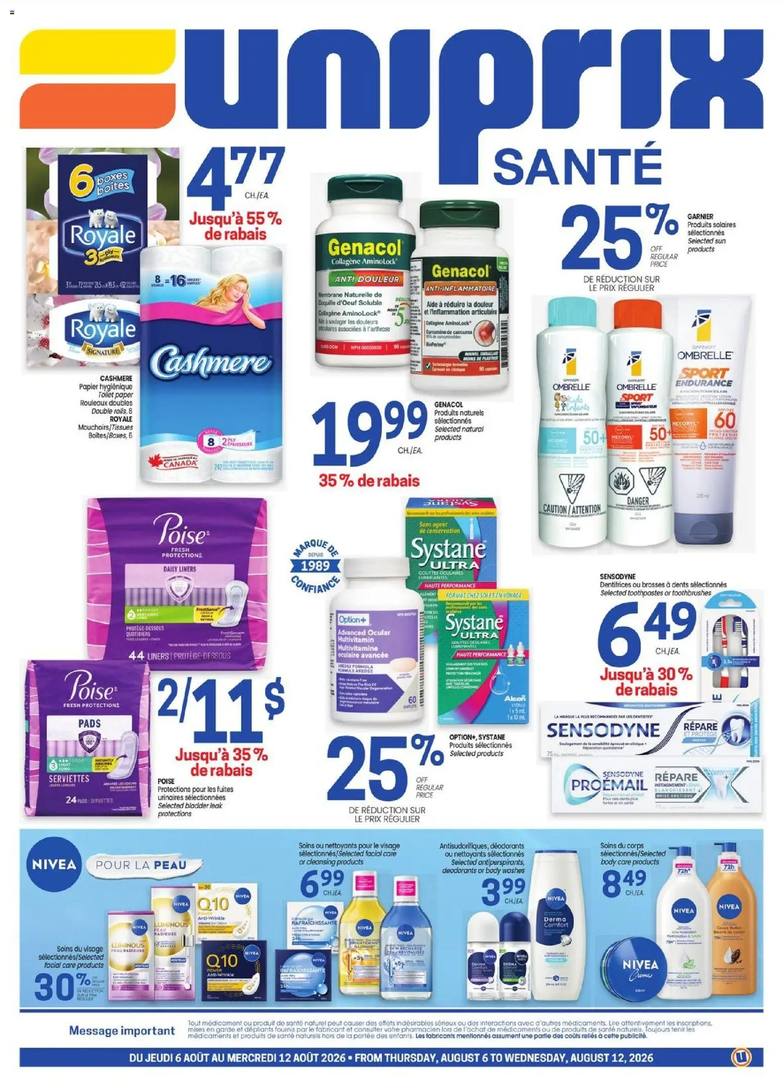 Preview of leaflet Uniprix - Uniprix Sante from shop Uniprix is valid from Aug 06, 2026