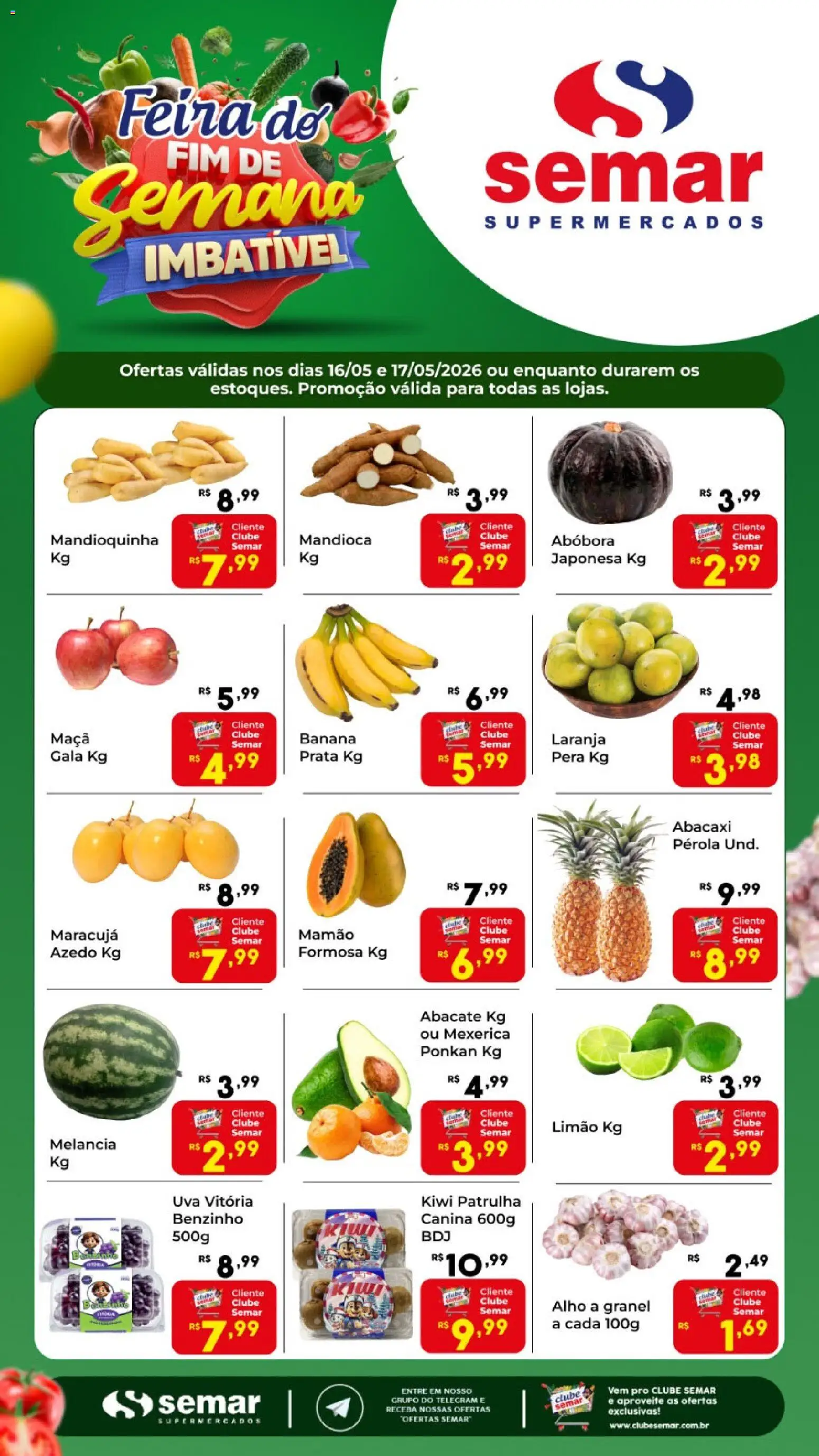 Pré-Visualização do folheto "Semar Supermercado ofertas Feira" da loja Semar Supermercado válido a partir de 16/05/2026