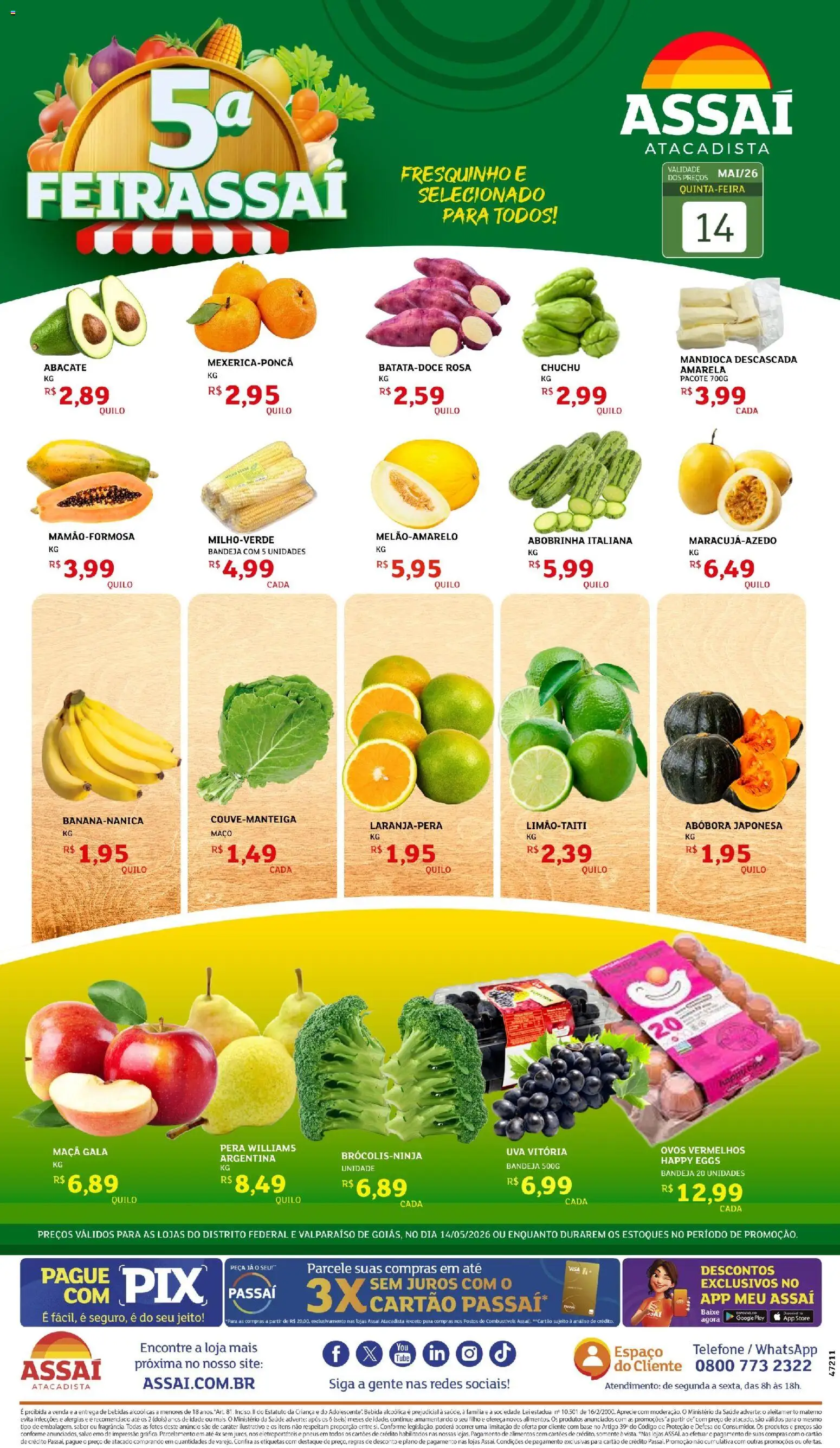 Pré-Visualização do folheto "Assaí Atacadista ofertas - DF" da loja Assaí Atacadista válido a partir de 14/05/2026