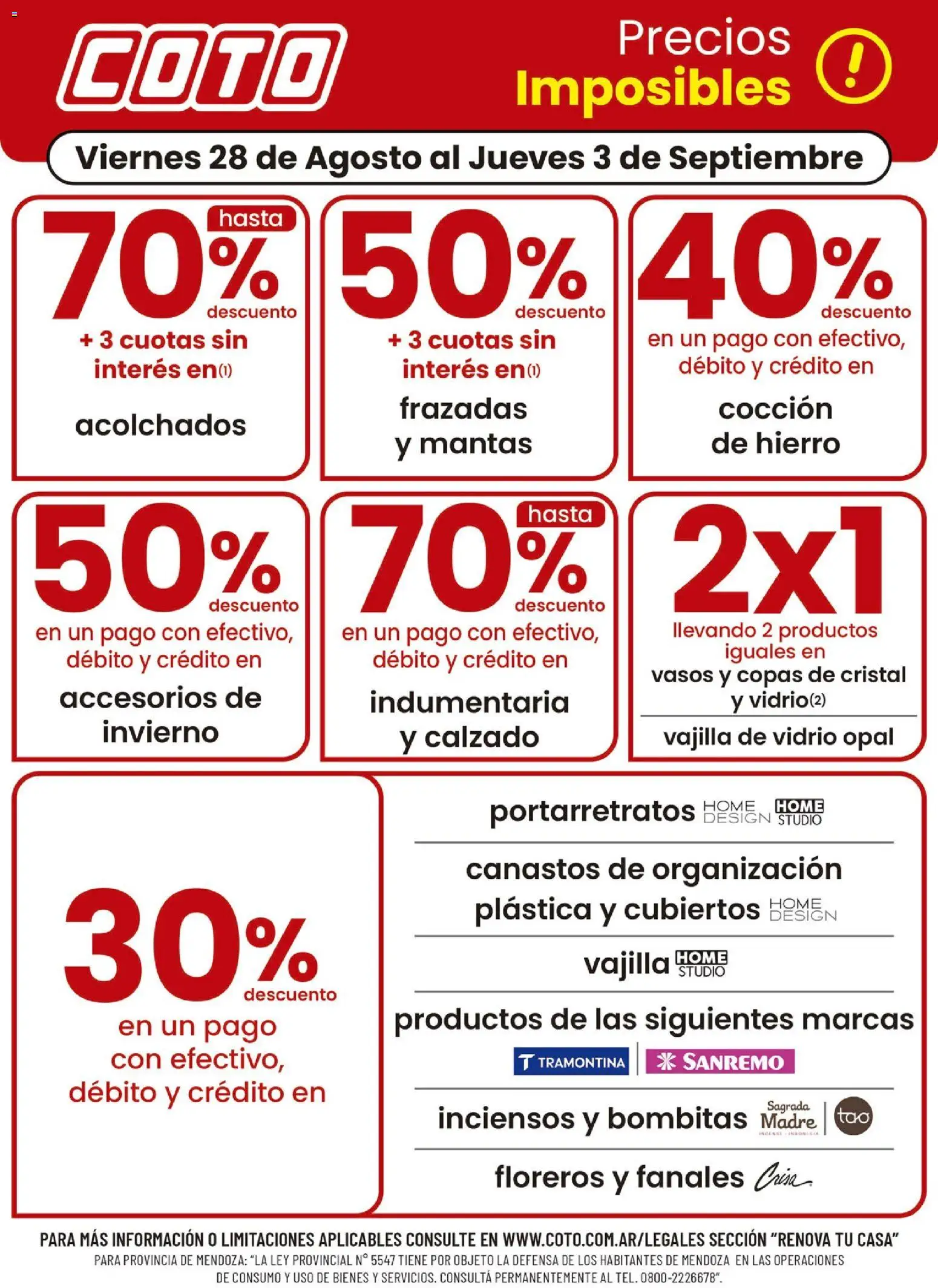 Vista previa del folleto de la tienda Coto válido desde el 28/08/2026 - Vajilla, Vasos, Portarretratos