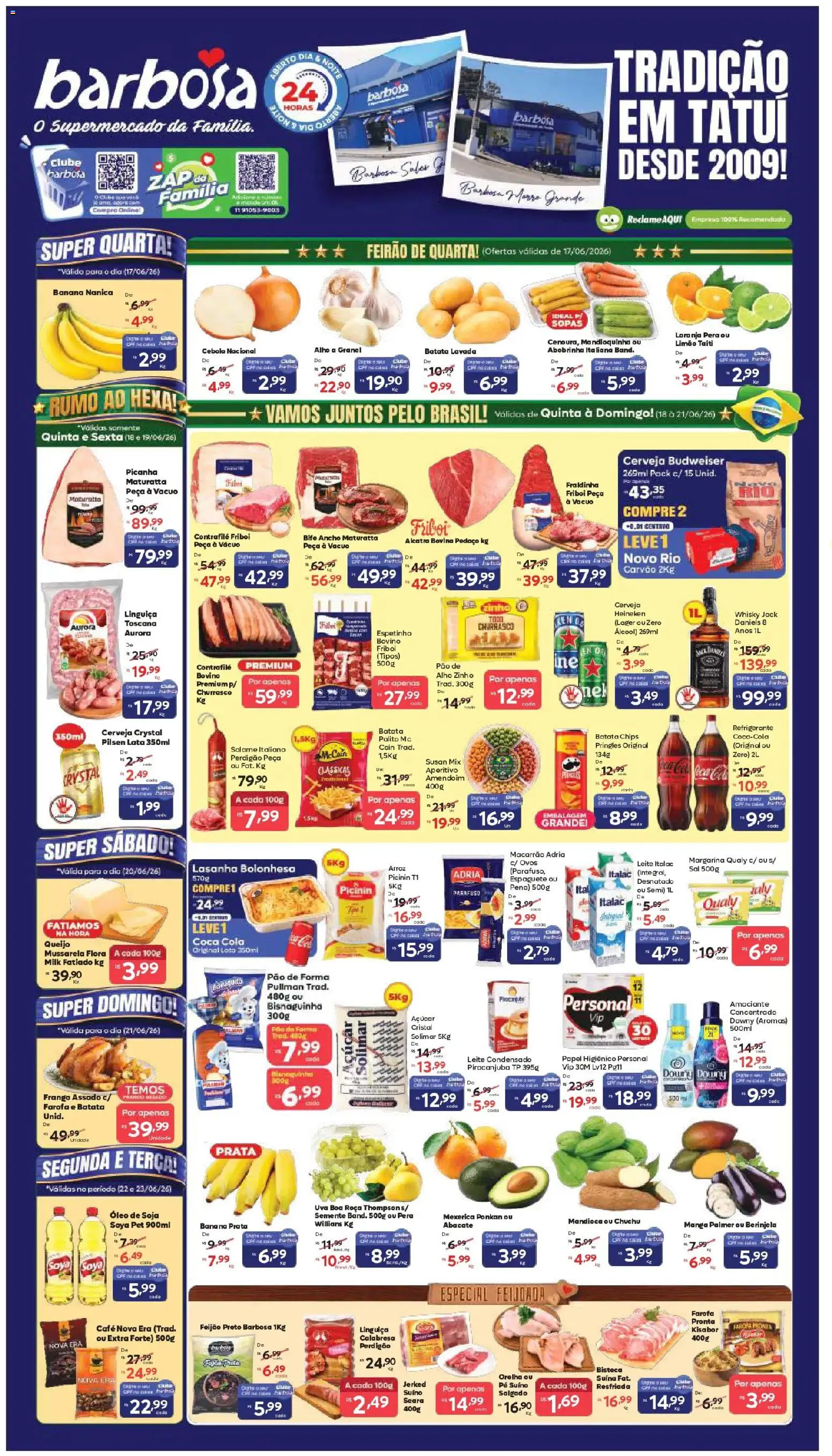 Pré-Visualização do folheto "Barbosa Supermercados ofertas Tatuí" da loja Barbosa Supermercados válido a partir de 17/06/2026 - Whisky, Sofá, Uva, Picanha, Óleo, Feijão, Bife ancho, Espaguete