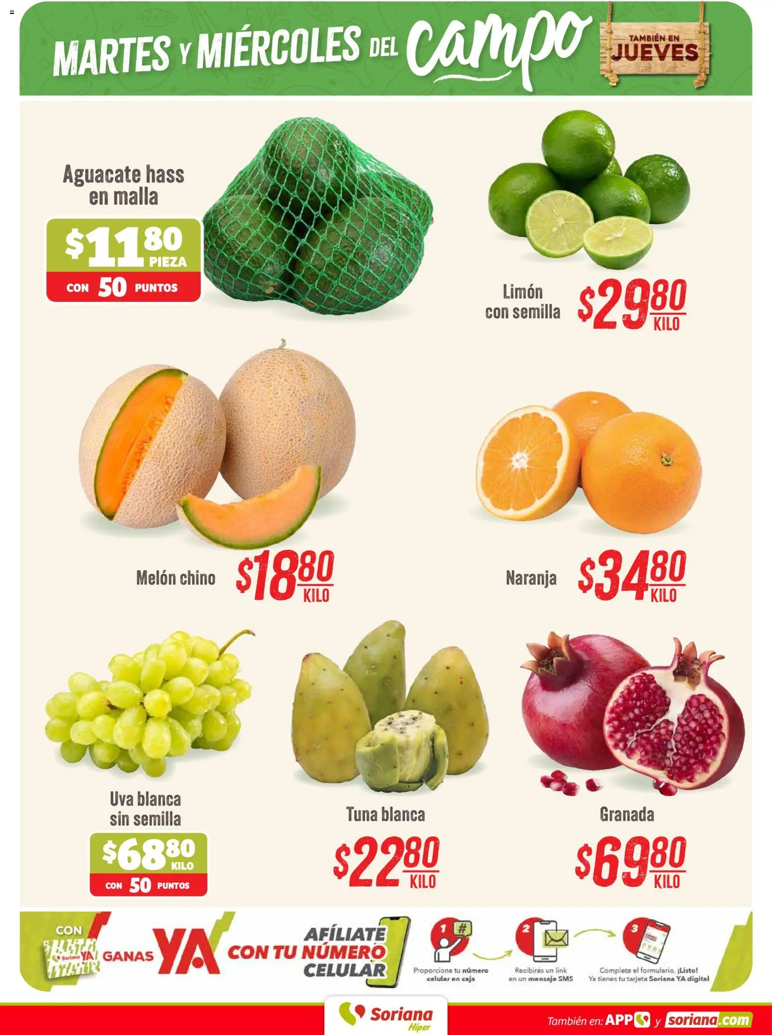 Vista previa las ofertas de la tienda Soriana - Soriana Martes y Miércoles del Campo Hiper desde el 08/09/2026 