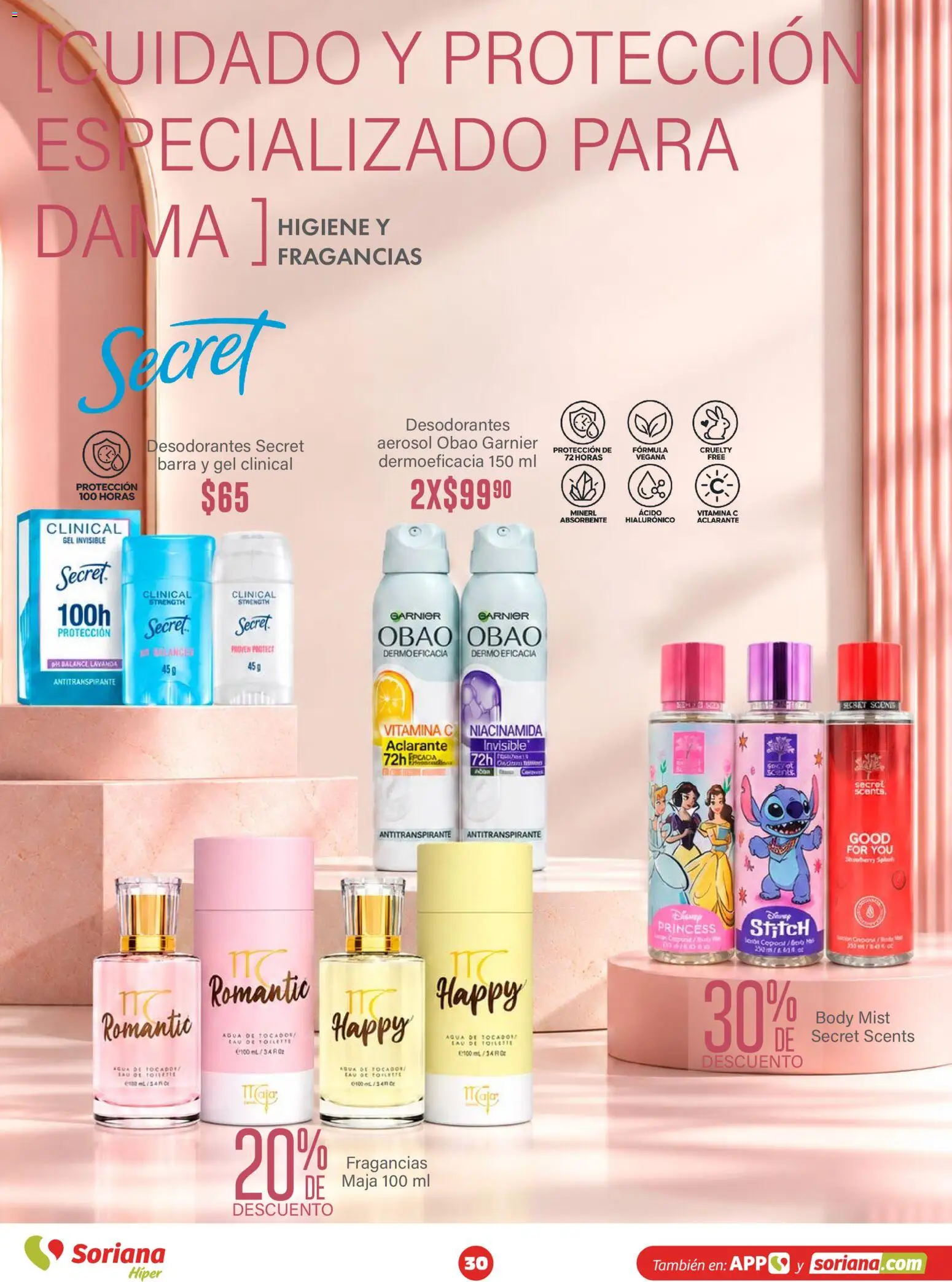Vista previa las ofertas de la tienda Soriana - Soriana Híper - Modo #Glowing desde el 30/09/2026 - Body, Barra, Antitranspirante, Aclarante