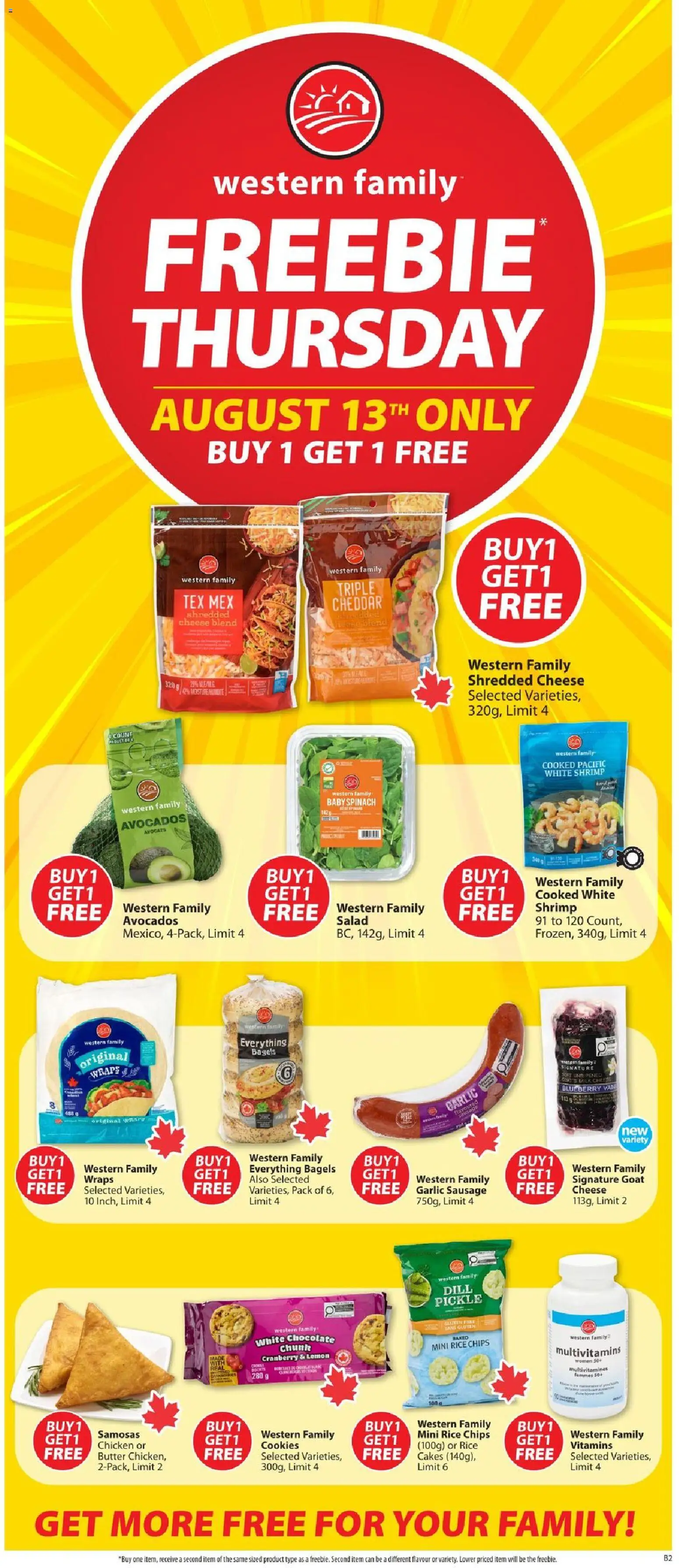 Preview of leaflet Save on foods weekly flyer / circulaire from shop Save on foods is valid from Aug 13, 2026