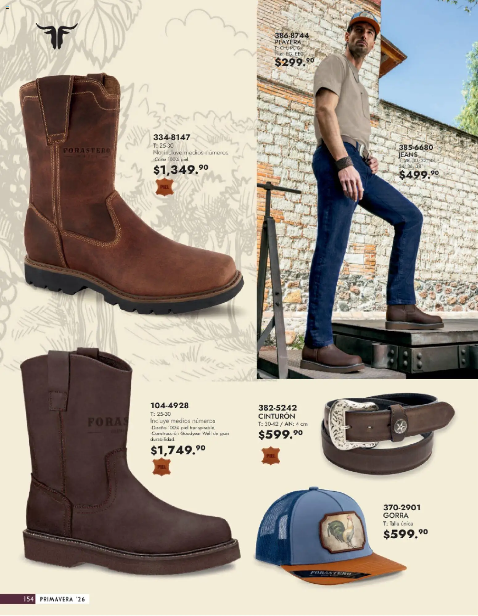 Vista previa las ofertas de la tienda Andrea - Catálogo Calzado Caballero desde el 25/01/2026 - Gorra, Playera, Cinturón