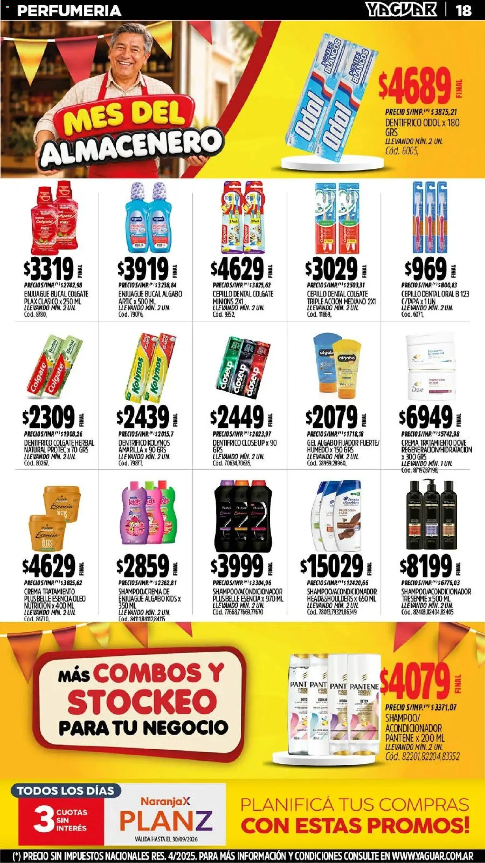 Vista previa del folleto de la tienda Yaguar válido desde el 28/09/2026 - Crema, Cepillo, Enjuague bucal, Acondicionador, Fijador