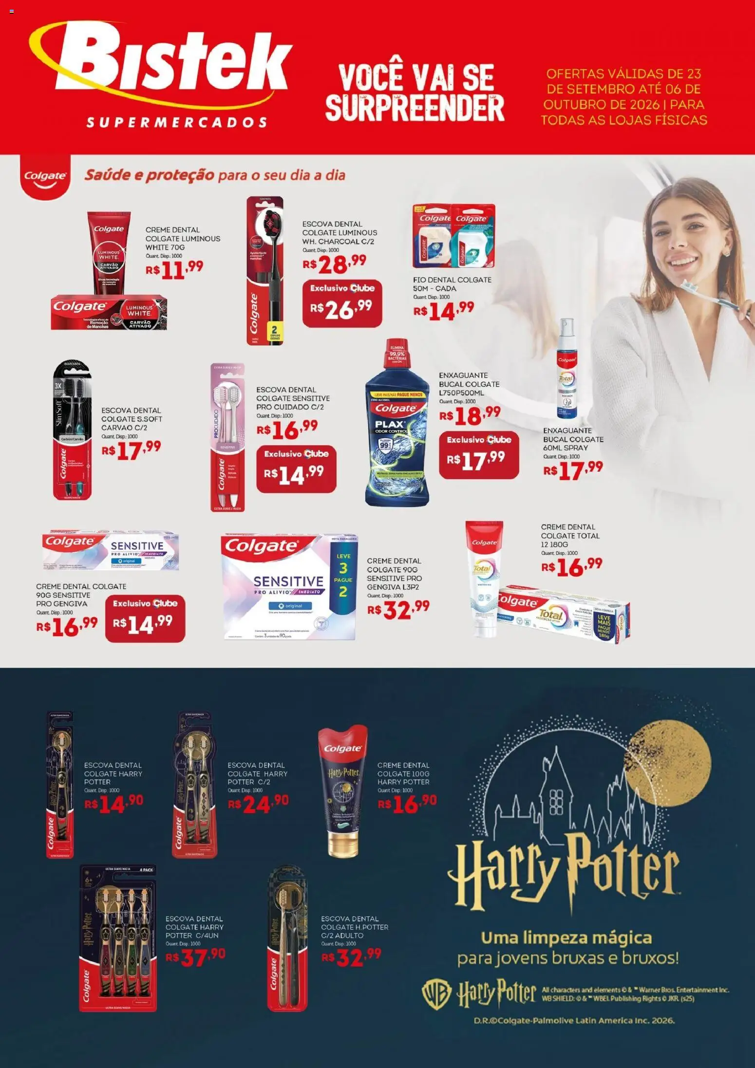 Pré-Visualização do folheto "Bistek Supermercados ofertas Colgate" da loja Bistek Supermercados válido a partir de 23/09/2026