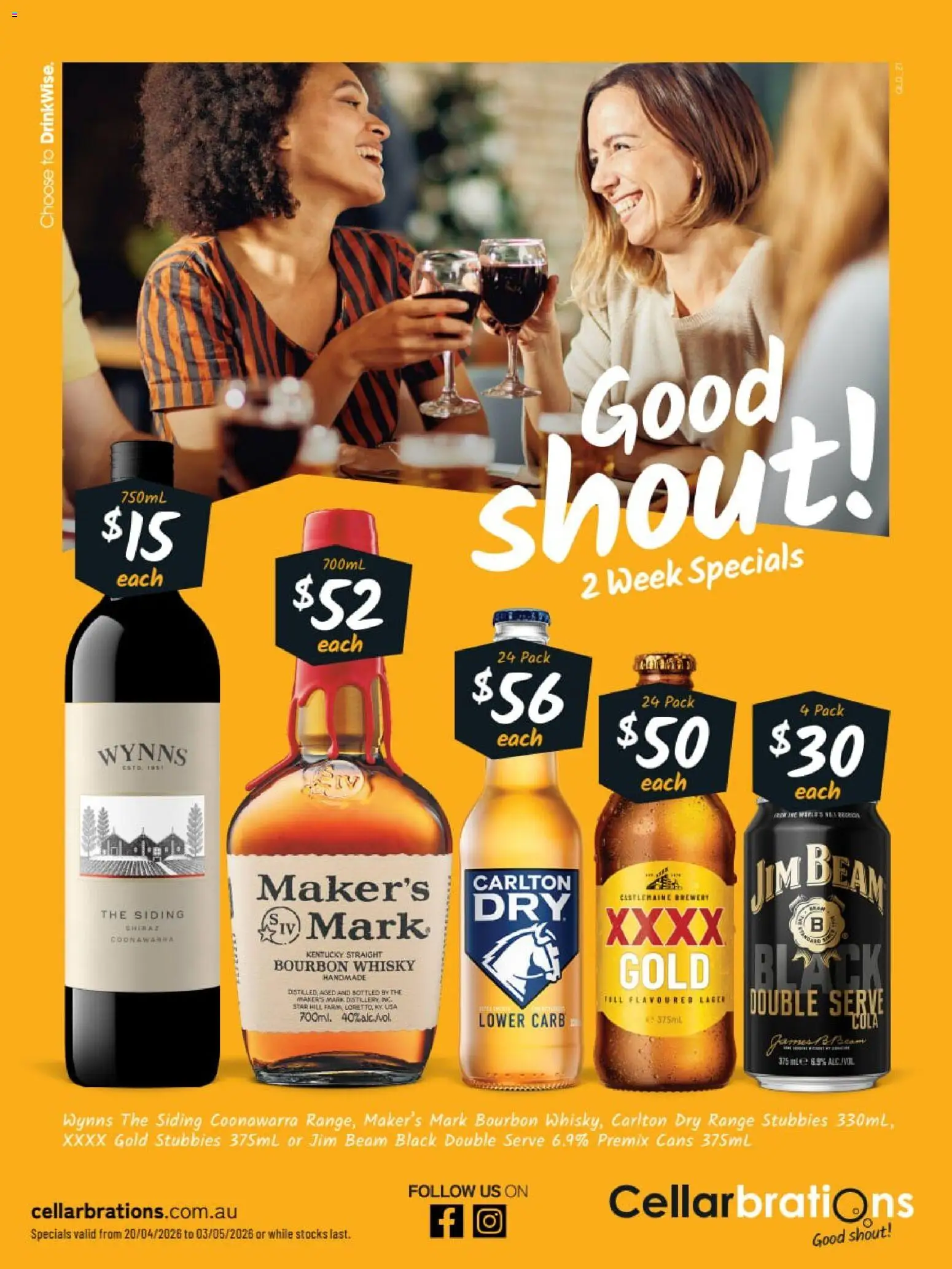Preview of catalogue Cellarbrations catalogue QLD from shop Cellarbrations valid 20/04/2026 - Jim Beam, Handmade, Bourbon