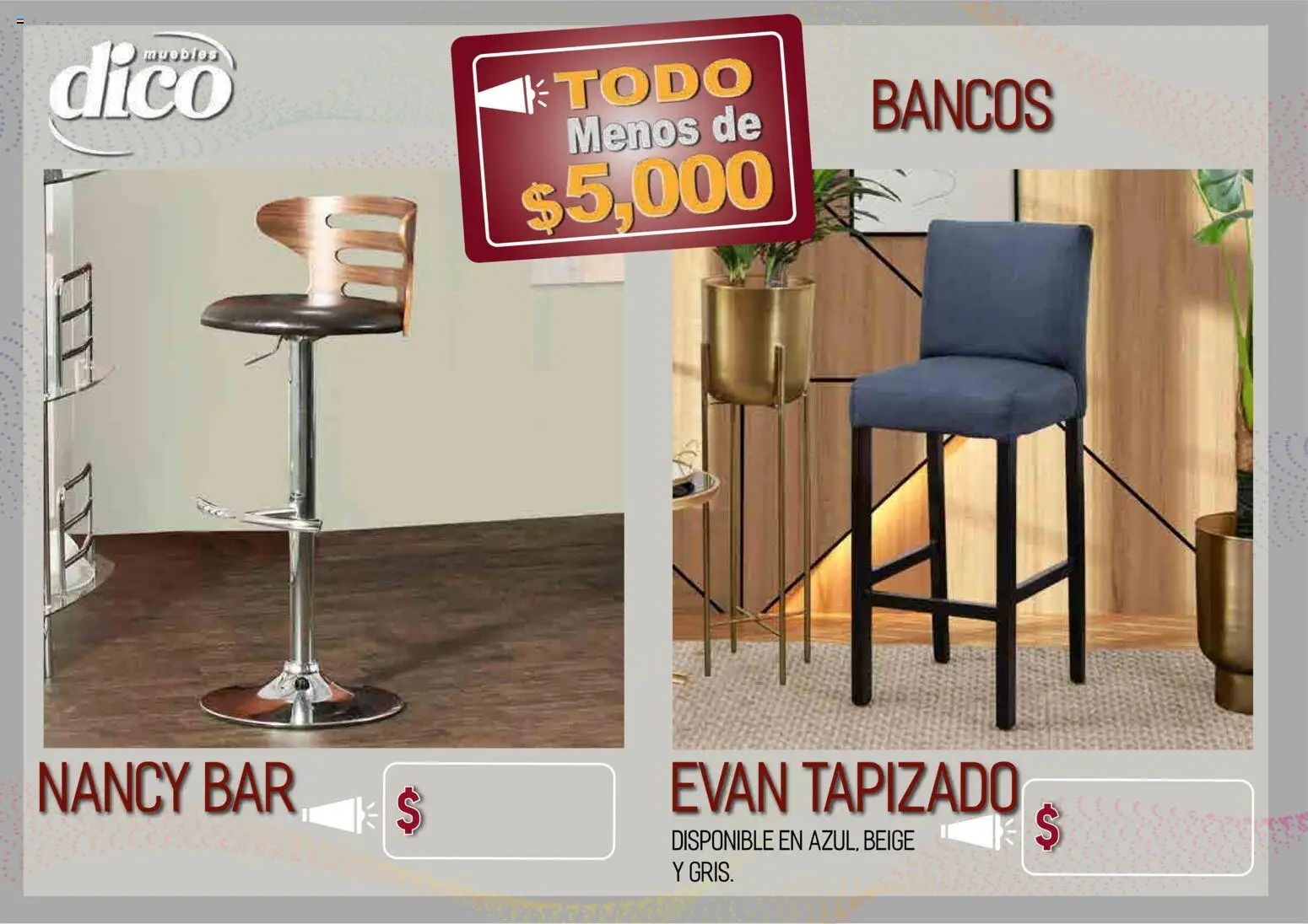 Vista previa las ofertas de la tienda Muebles Dico - Muebles Dico catálogo Todo menos de 5000 Pacifico desde el 09/04/2026 