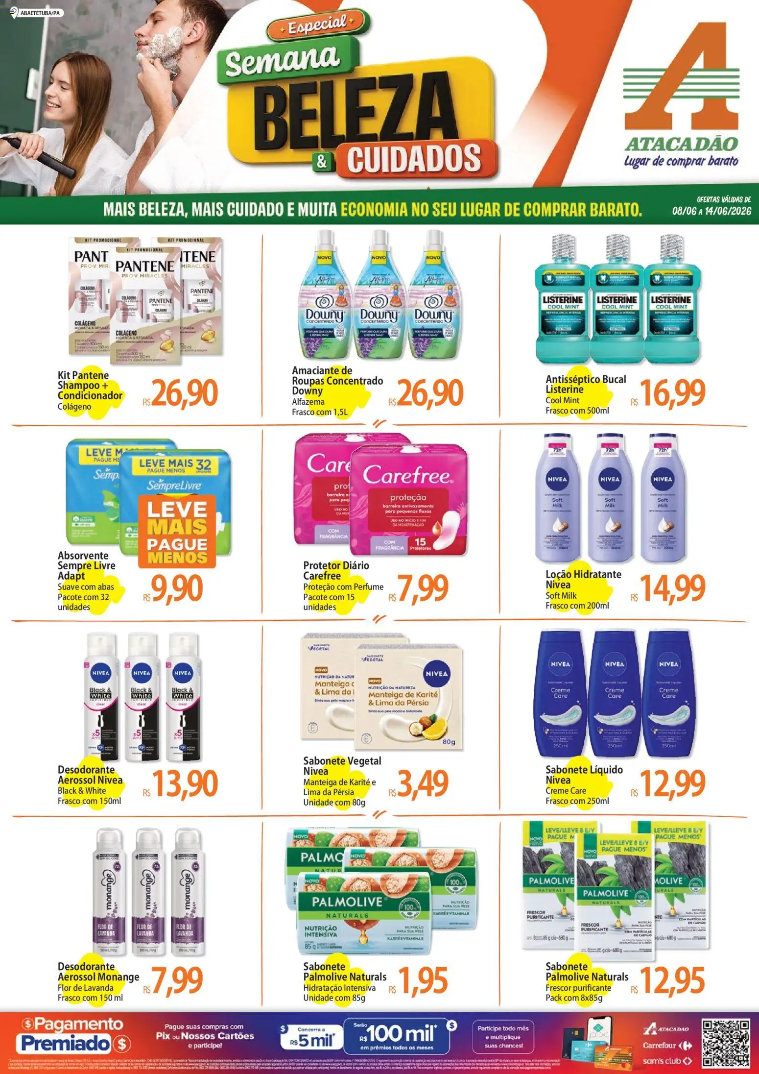 Pré-Visualização do folheto "Atacadão ofertas - PA" da loja Atacadão válido a partir de 08/06/2026 - Perfume, Shampoo, Colágeno, Absorvente, Desodorante, Sabonete, Creme, Amaciante