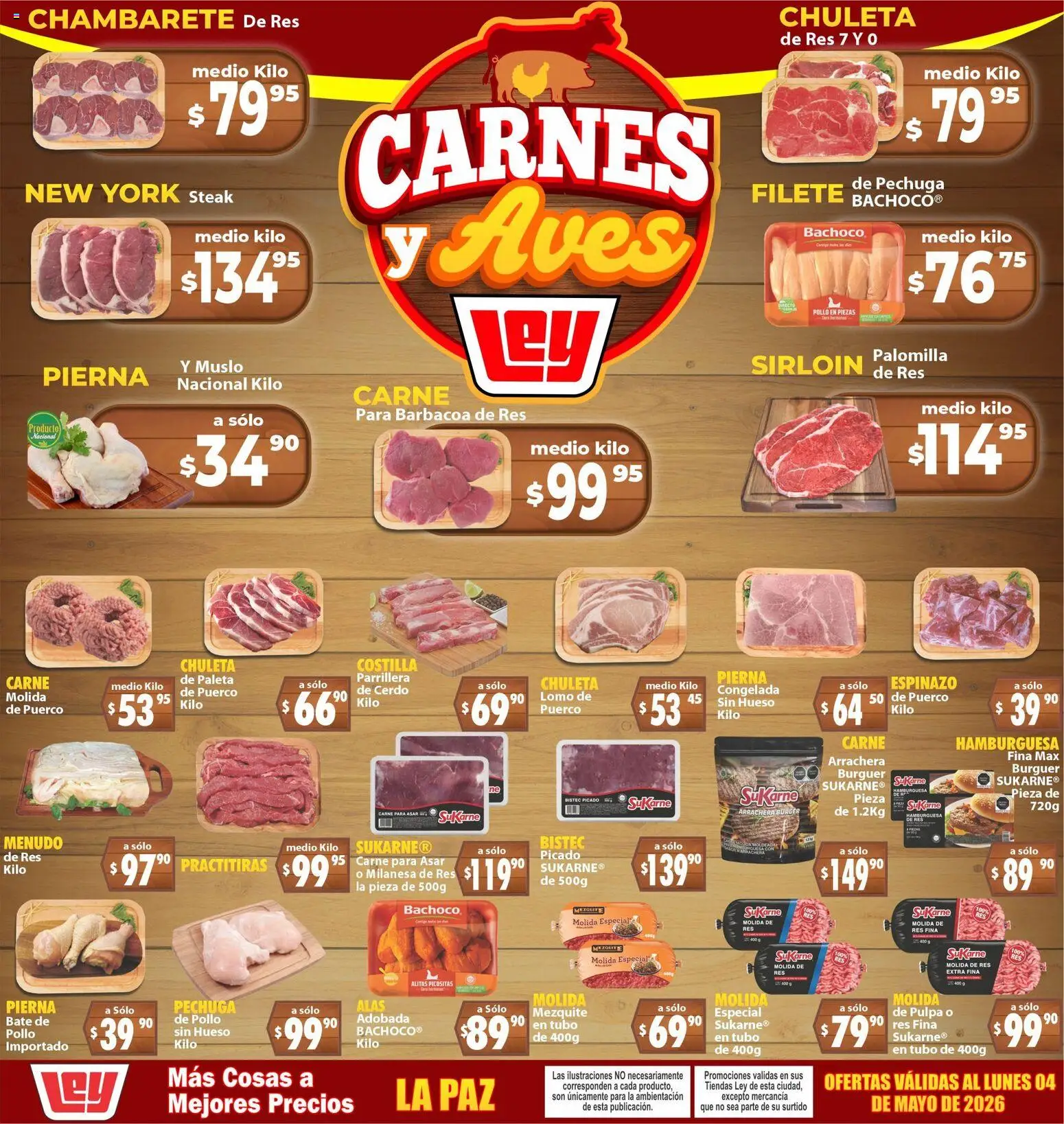 Vista previa las ofertas de la tienda Casa Ley - Casa Ley folleto Carnes y Aves La Paz desde el 02/05/2026 