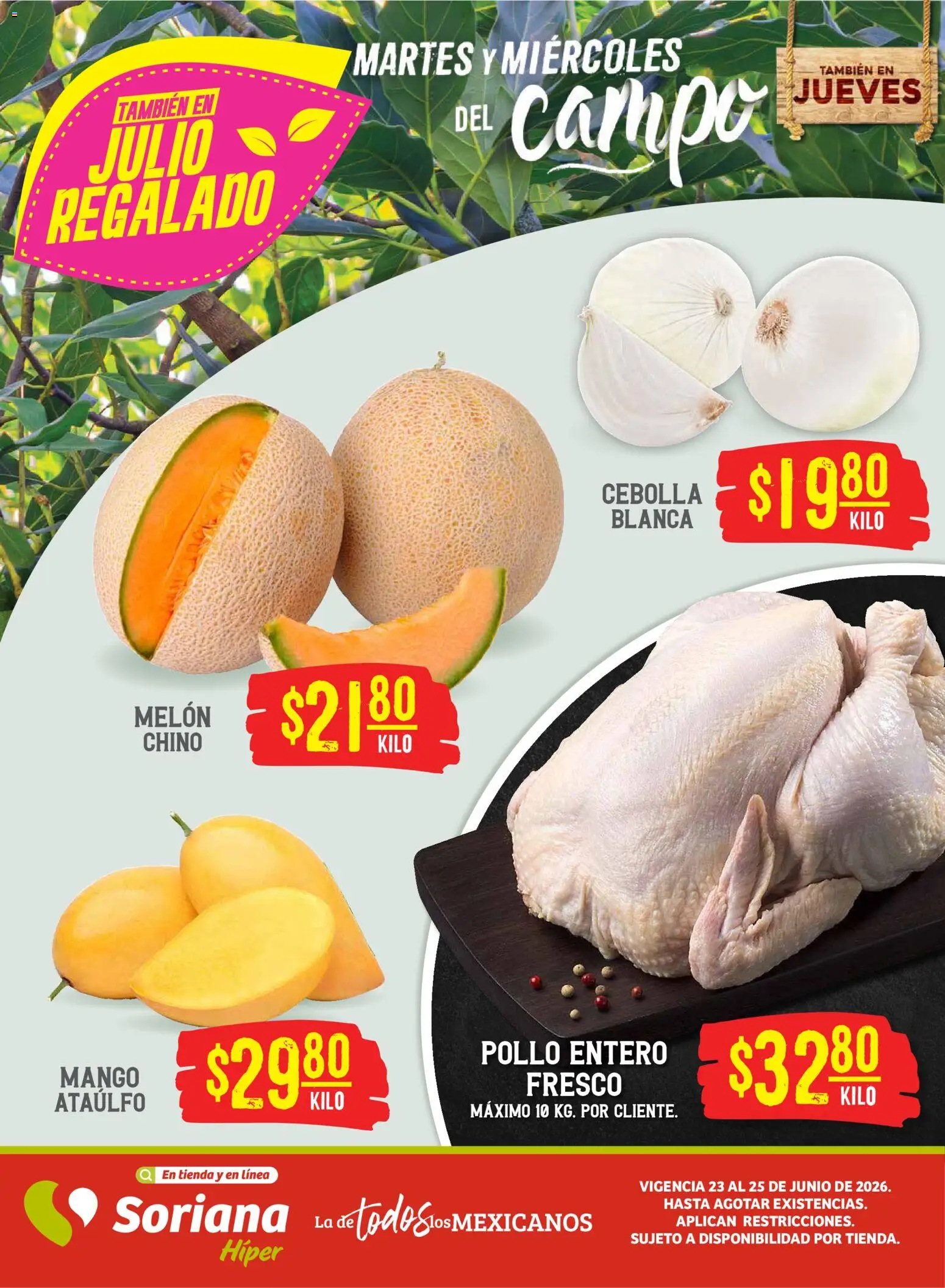 Vista previa las ofertas de la tienda Soriana - Soriana Martes y Miércoles del Campo Híper: Saltillo y Torreón desde el 23/06/2026 
