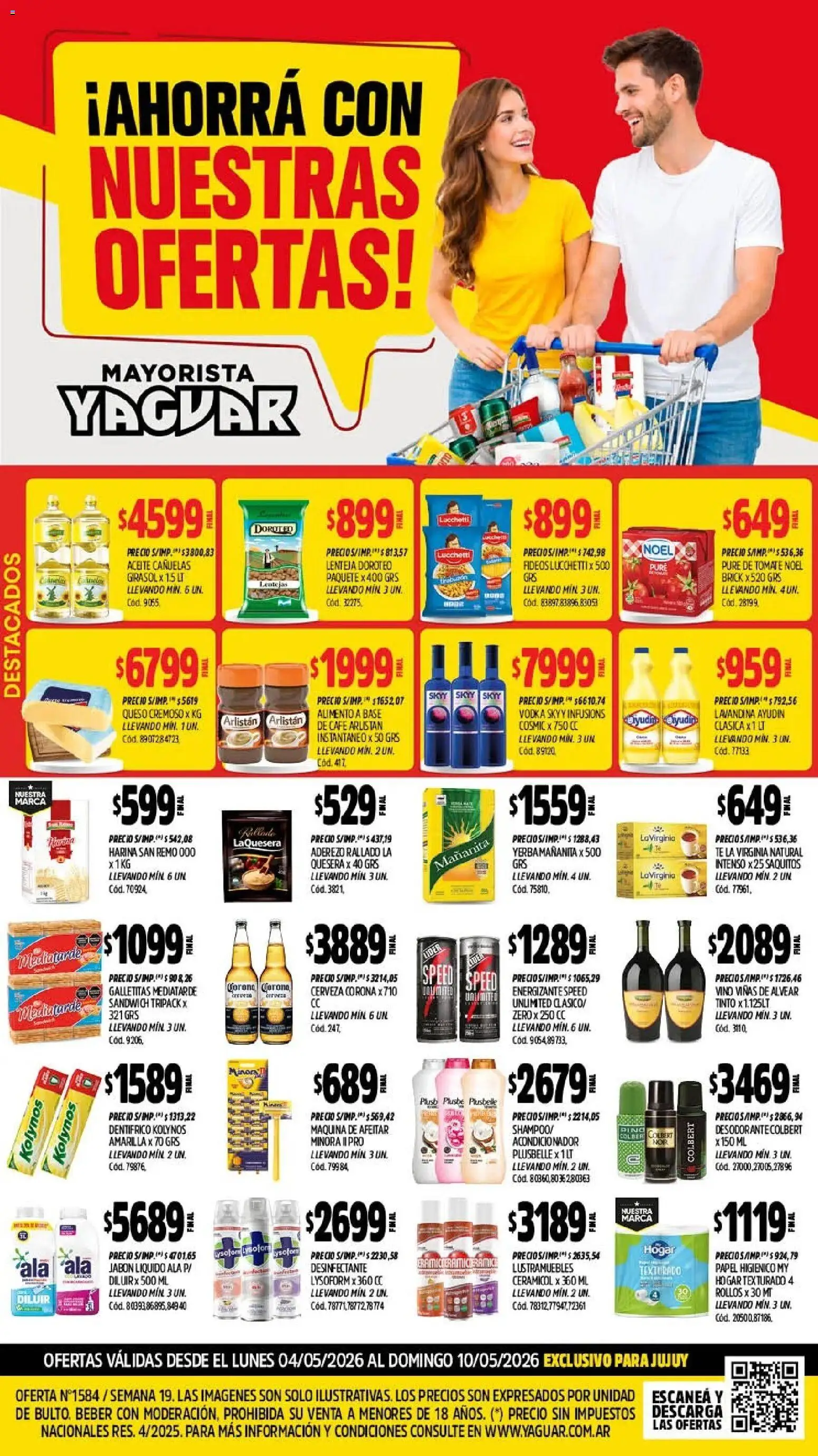 Vista previa del folleto de la tienda Yaguar válido desde el 04/05/2026 - Café, Cerveza, Vino, Tomate, Galletitas, Maquina de afeitar, Jabón líquido, Pure de Tomate