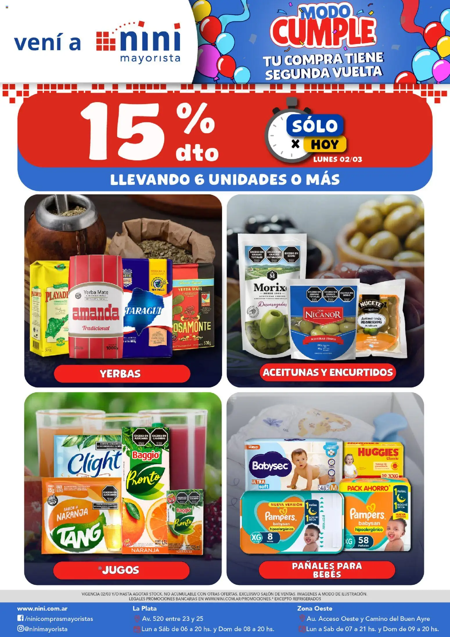Vista previa del folleto de la tienda NINI Mayorista válido desde el 02/03/2026 - Mate, Yerba, Pañales, Aceitunas