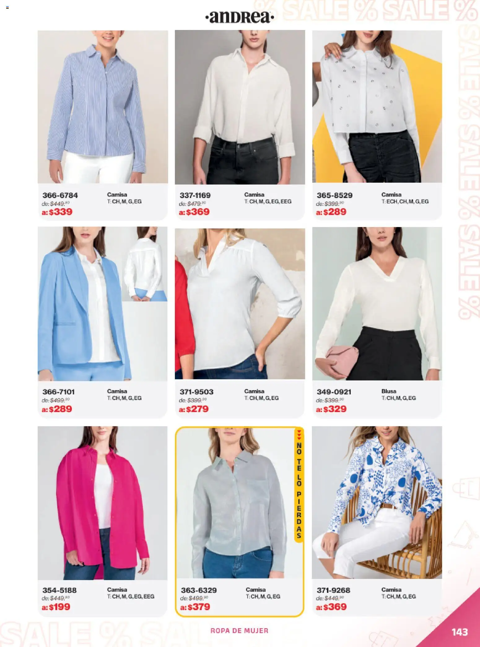 Vista previa las ofertas de la tienda Andrea - Catálogo Outlet desde el 21/12/2025 - Ropa, Camisa, Blusa, Sal