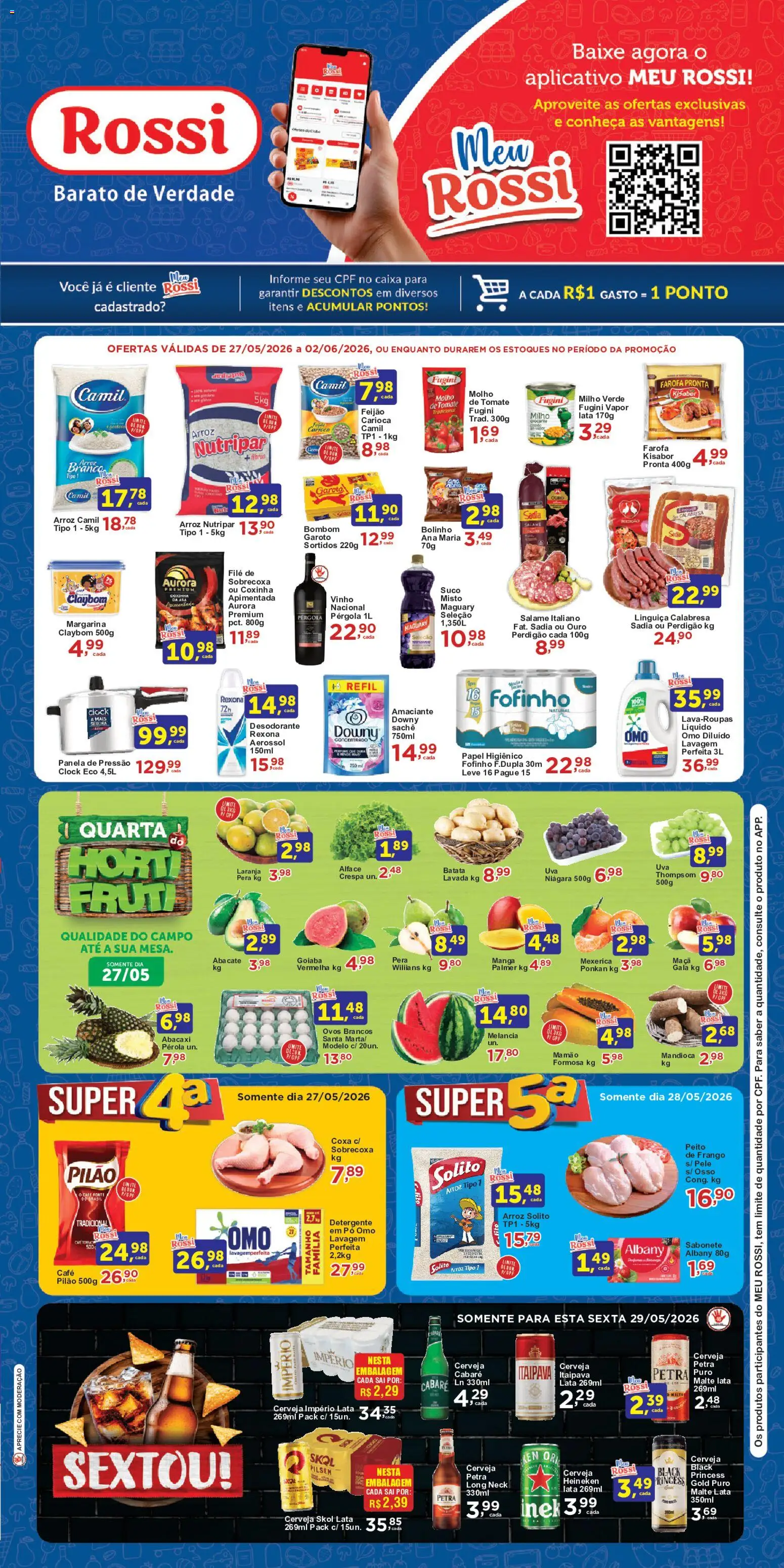 Pré-Visualização do folheto "Rossi Supermercados - Ofertas da semana" da loja Rossi Supermercados válido a partir de 27/05/2026