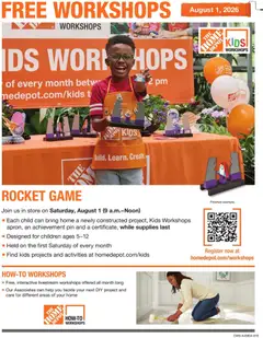 Ad Preview of Home Depot Home Depot Kids Workshops from 08/01/2026