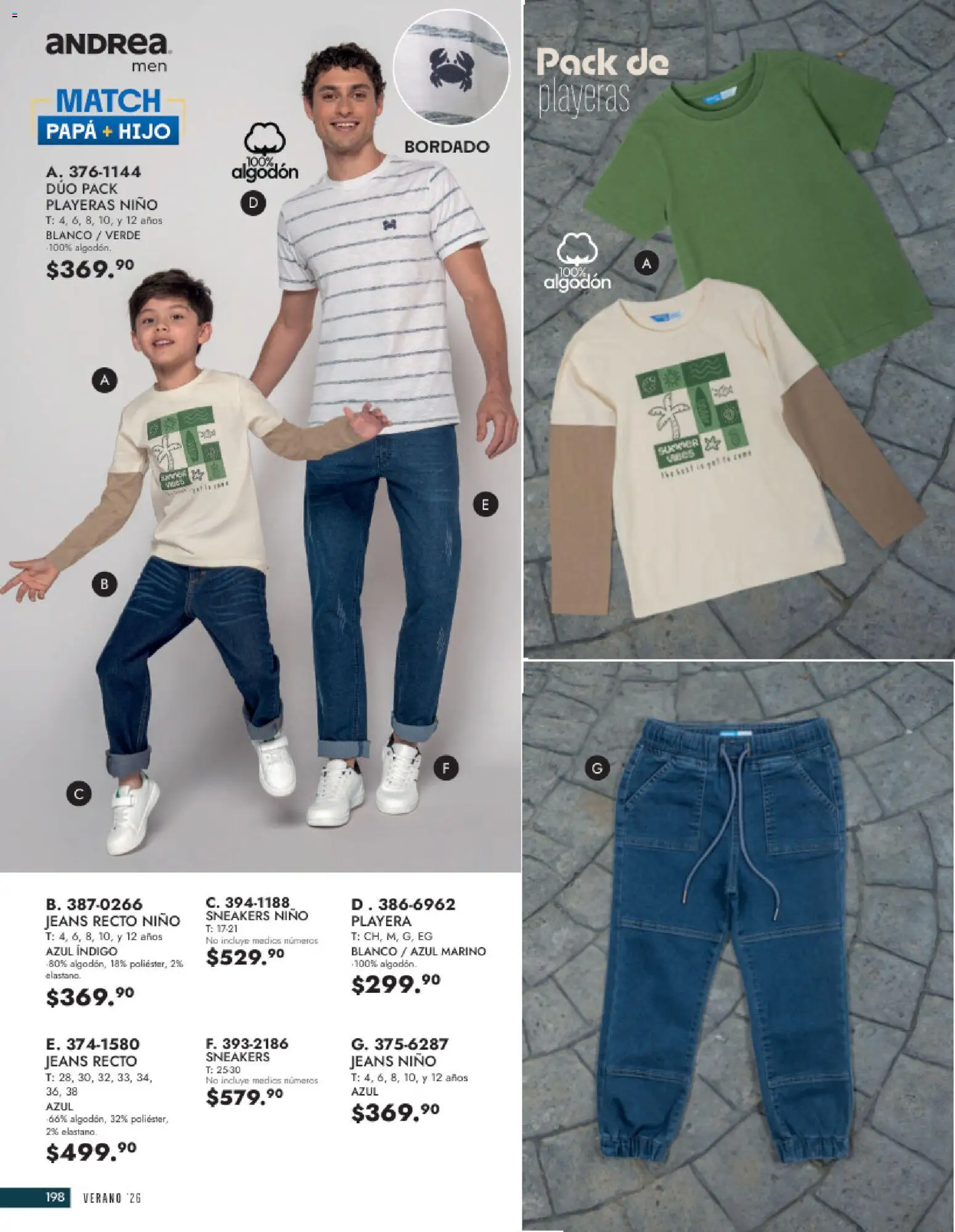 Vista previa las ofertas de la tienda Andrea - Andrea catálogo Vestir Caballero desde el 24/05/2026 - Papa, Playera, Algodón