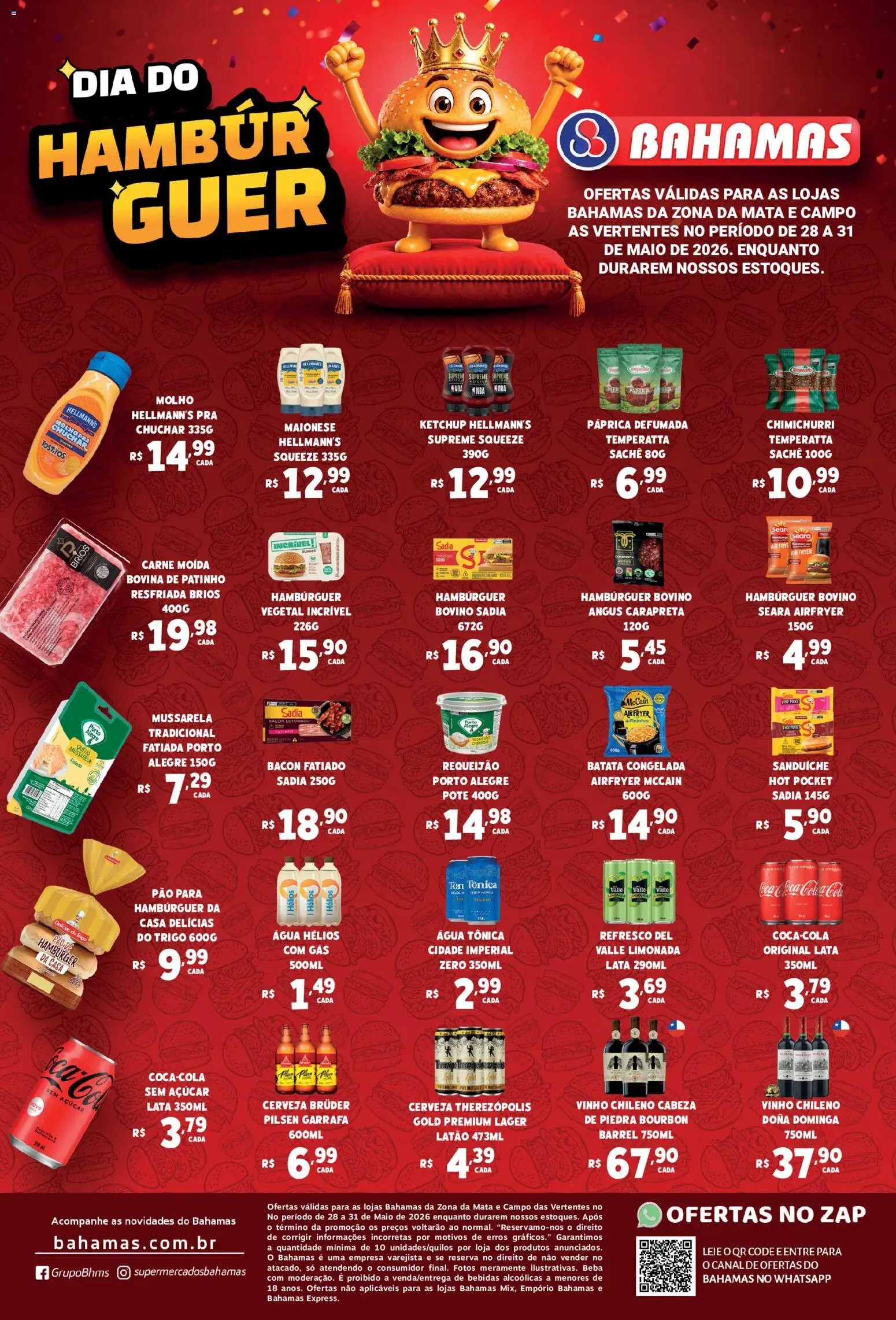 Pré-Visualização do folheto "Bahamas Supermercados ofertas Dia do Hamburguer" da loja Bahamas Supermercados válido a partir de 28/05/2026