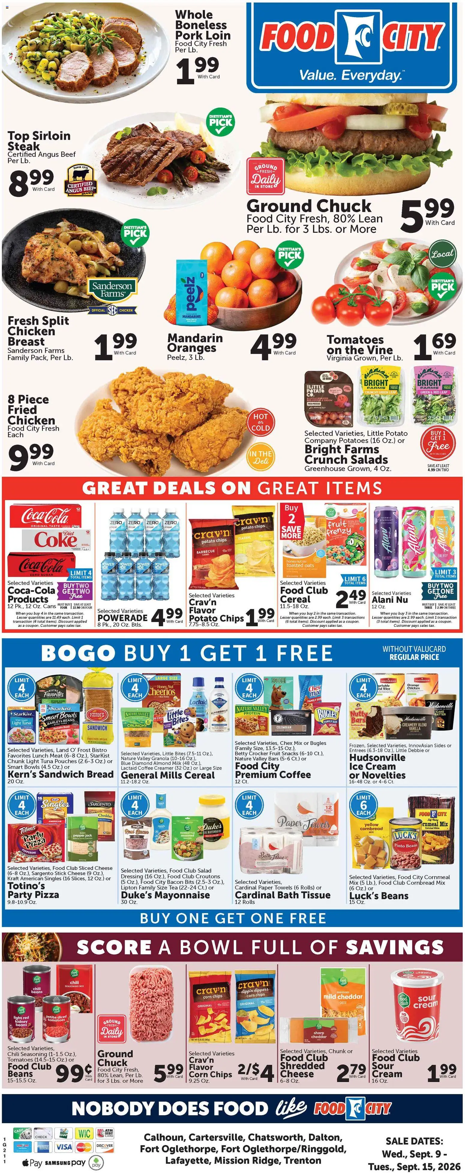 Ad Preview of Food City Food City Weekly Ad from 09/09/2026