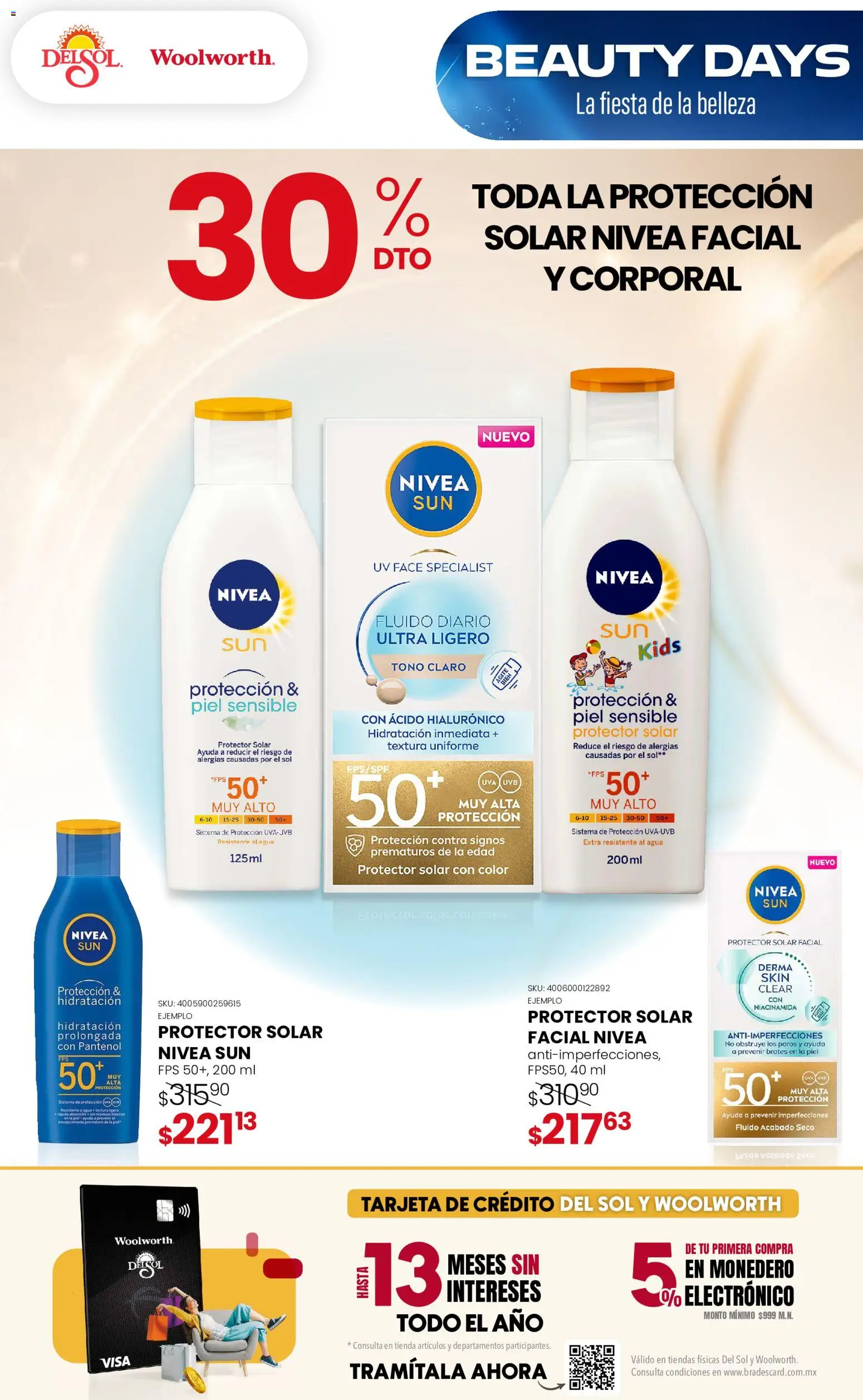 Vista previa las ofertas de la tienda Del Sol y Woolworth - Del Sol y Woolworth catálogo La Fiesta de la Belleza desde el 17/09/2026 