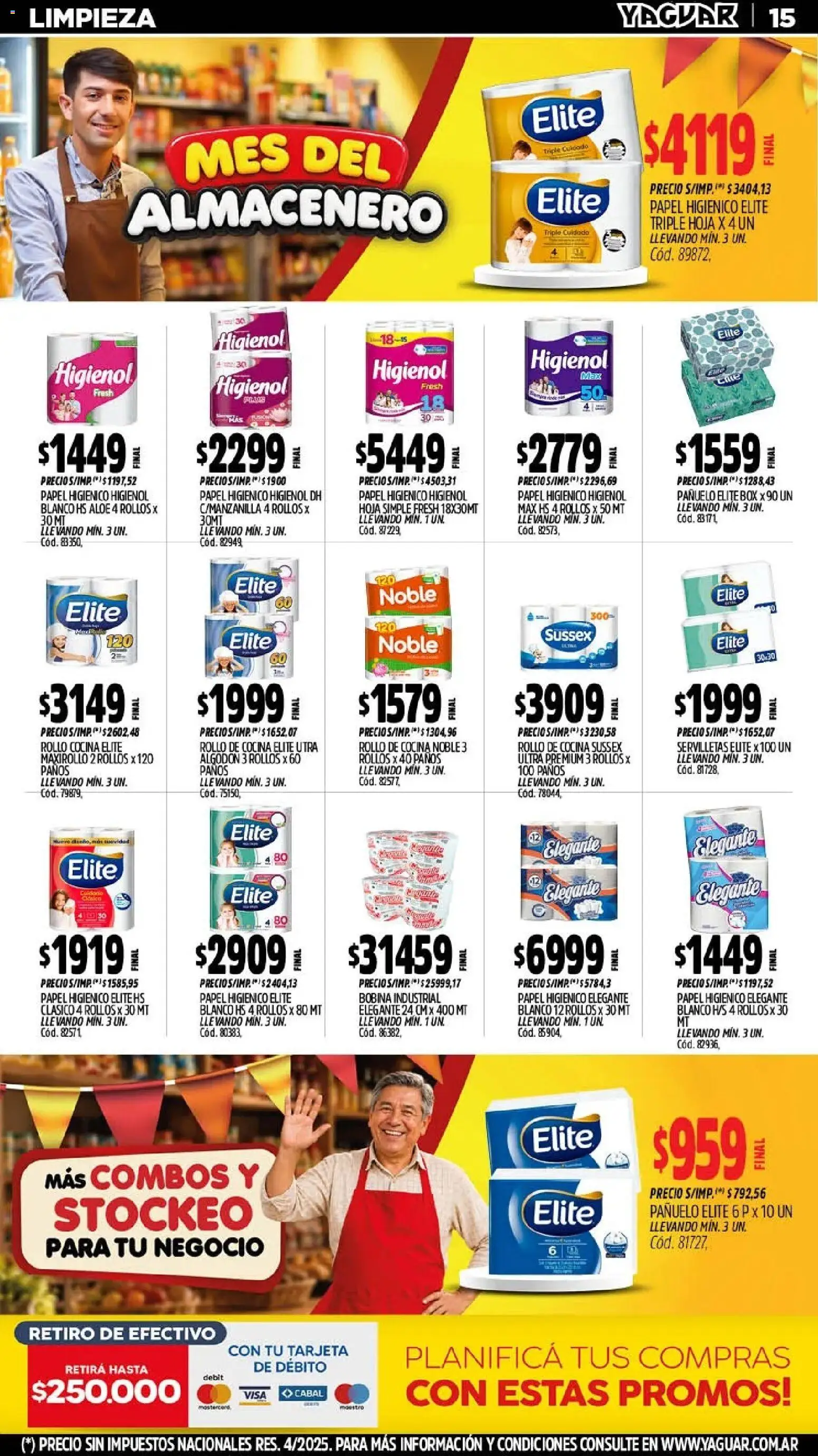 Vista previa del folleto de la tienda Yaguar válido desde el 28/09/2026 - Cocina, Papel higiénico, Algodón, Pañuelo, Servilletas