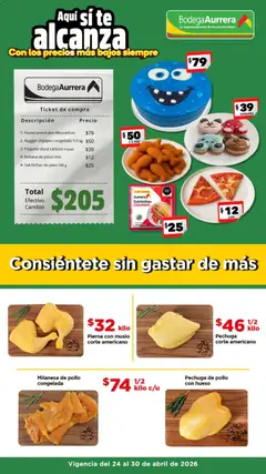 Vista previa las ofertas de la tienda Bodega Aurrerá - Bodega Aurrerá folleto Consiéntete sin gastar de más desde el 24/04/2026 