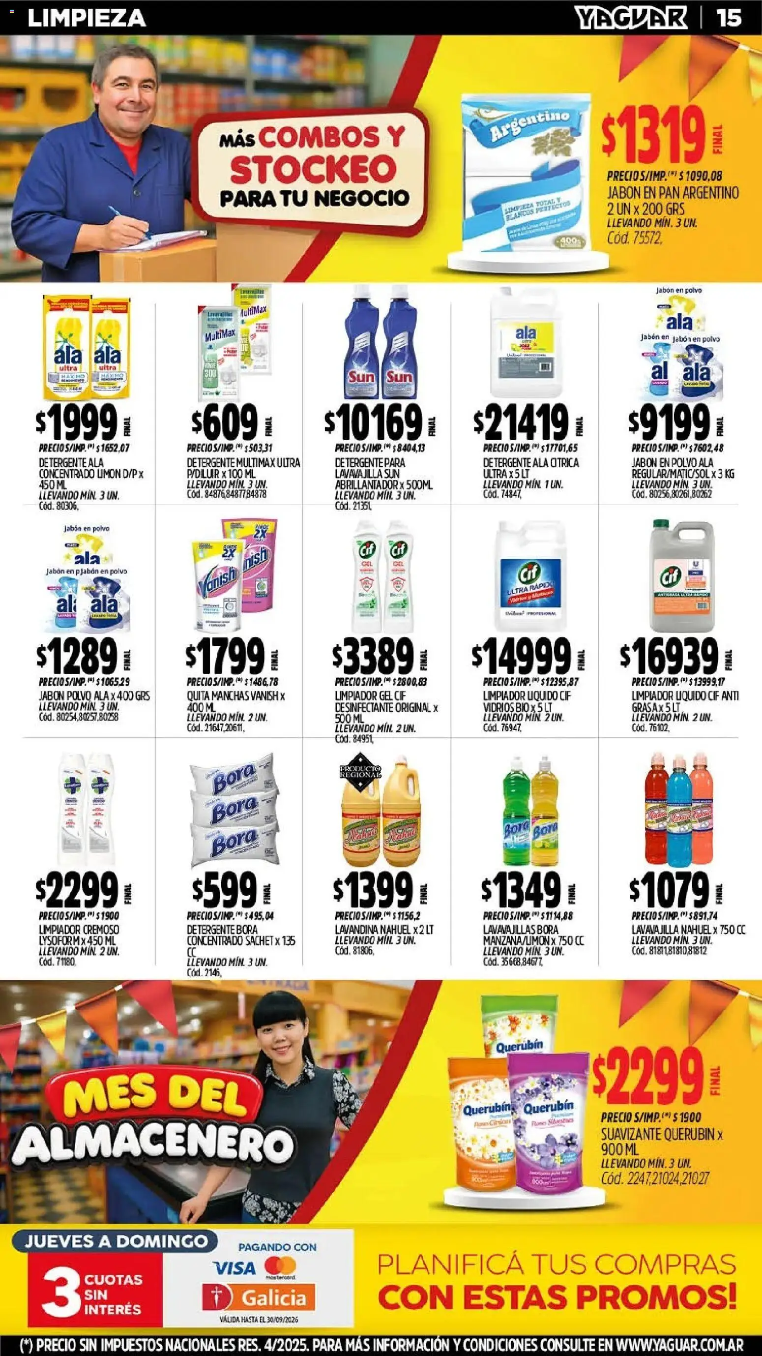 Vista previa del folleto de la tienda Yaguar válido desde el 28/09/2026 - Pan, Limón, Jabón, Suavizante, Polvo, Jabón en polvo, Limpiador, Abrillantador