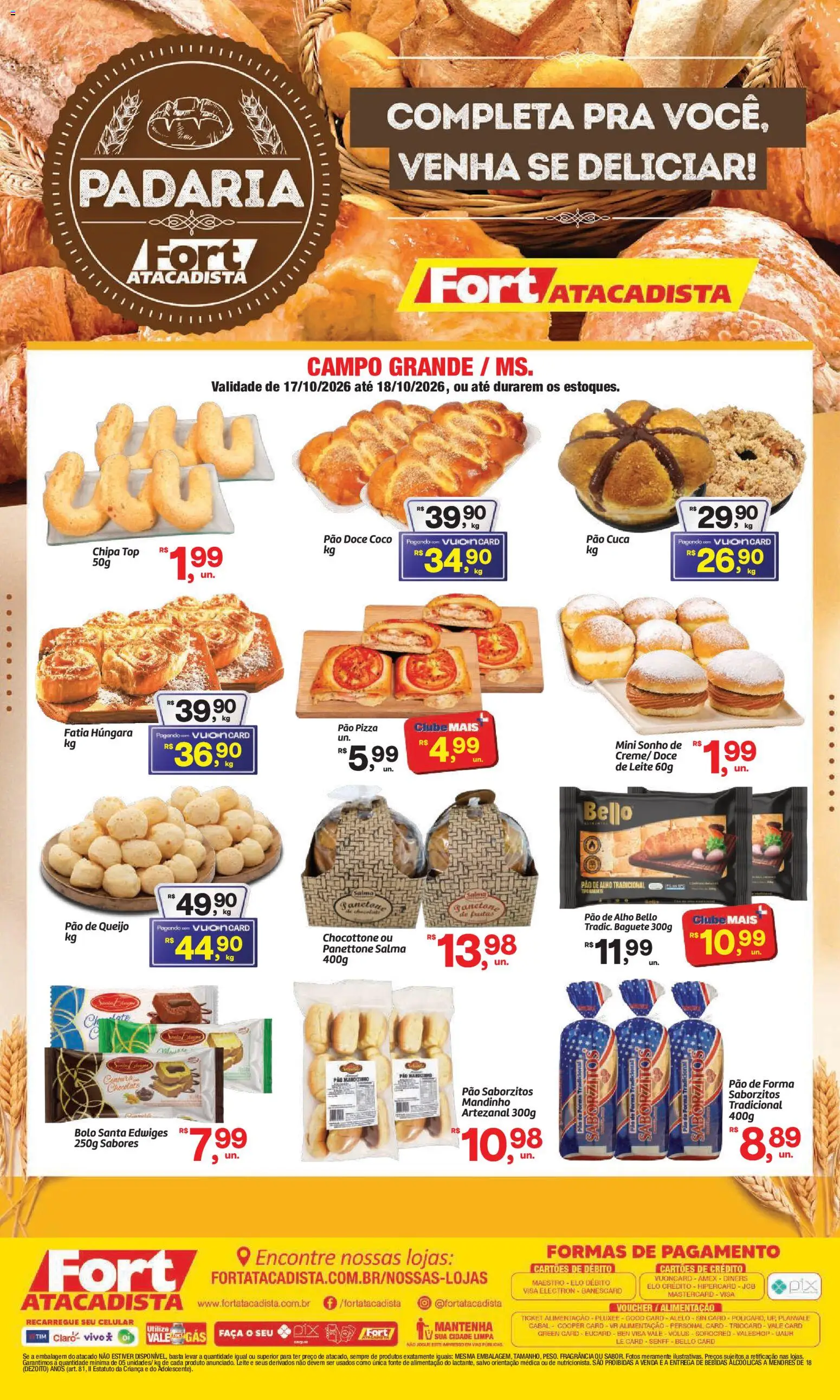 Pré-Visualização do folheto "Fort Atacadista ofertas Padaria" da loja Fort Atacadista válido a partir de 17/10/2026