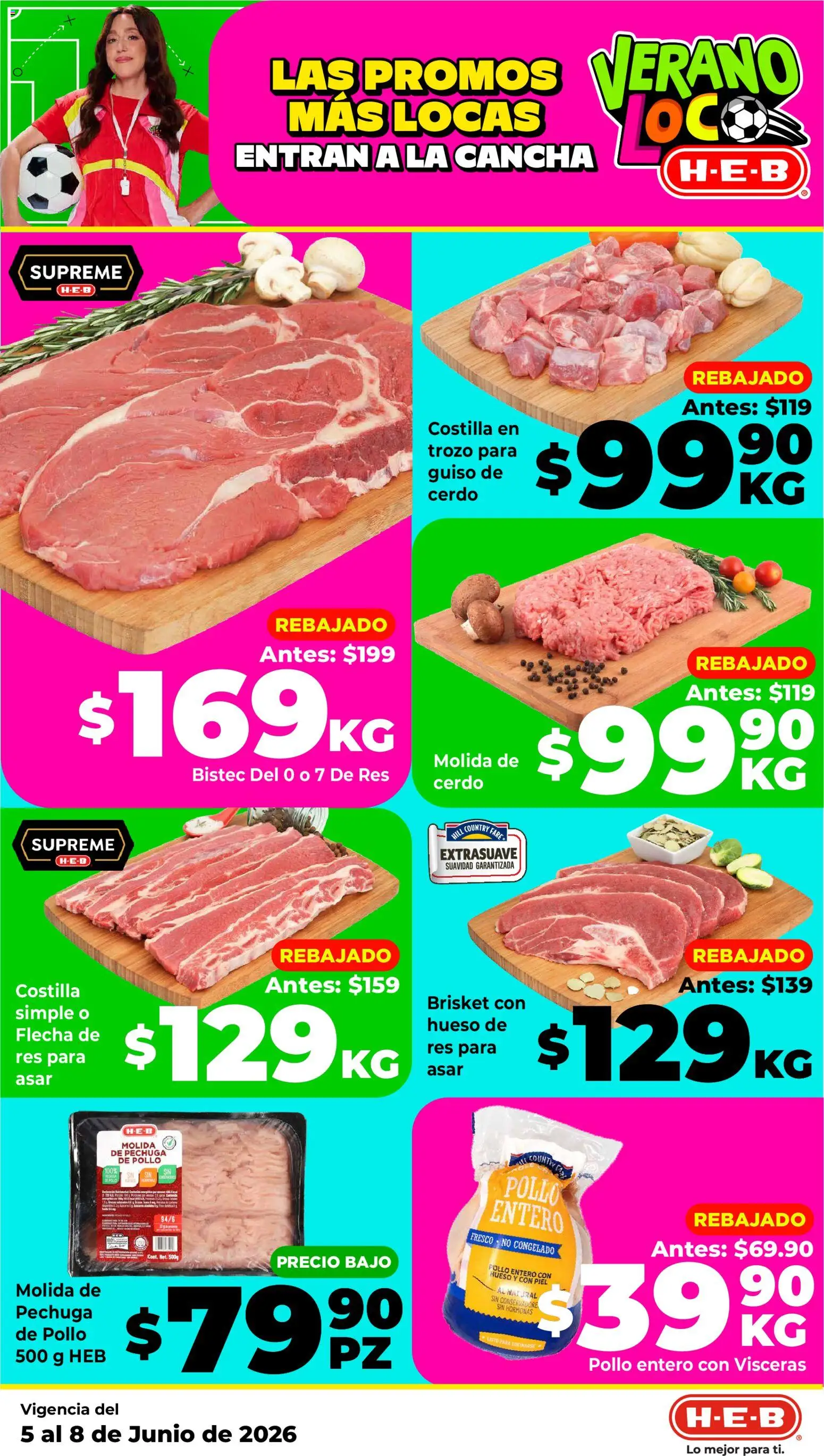 Vista previa las ofertas de la tienda H-E-B - H-E-B folleto desde el 05/06/2026 - Pollo, Cerdo, Bistec, Res