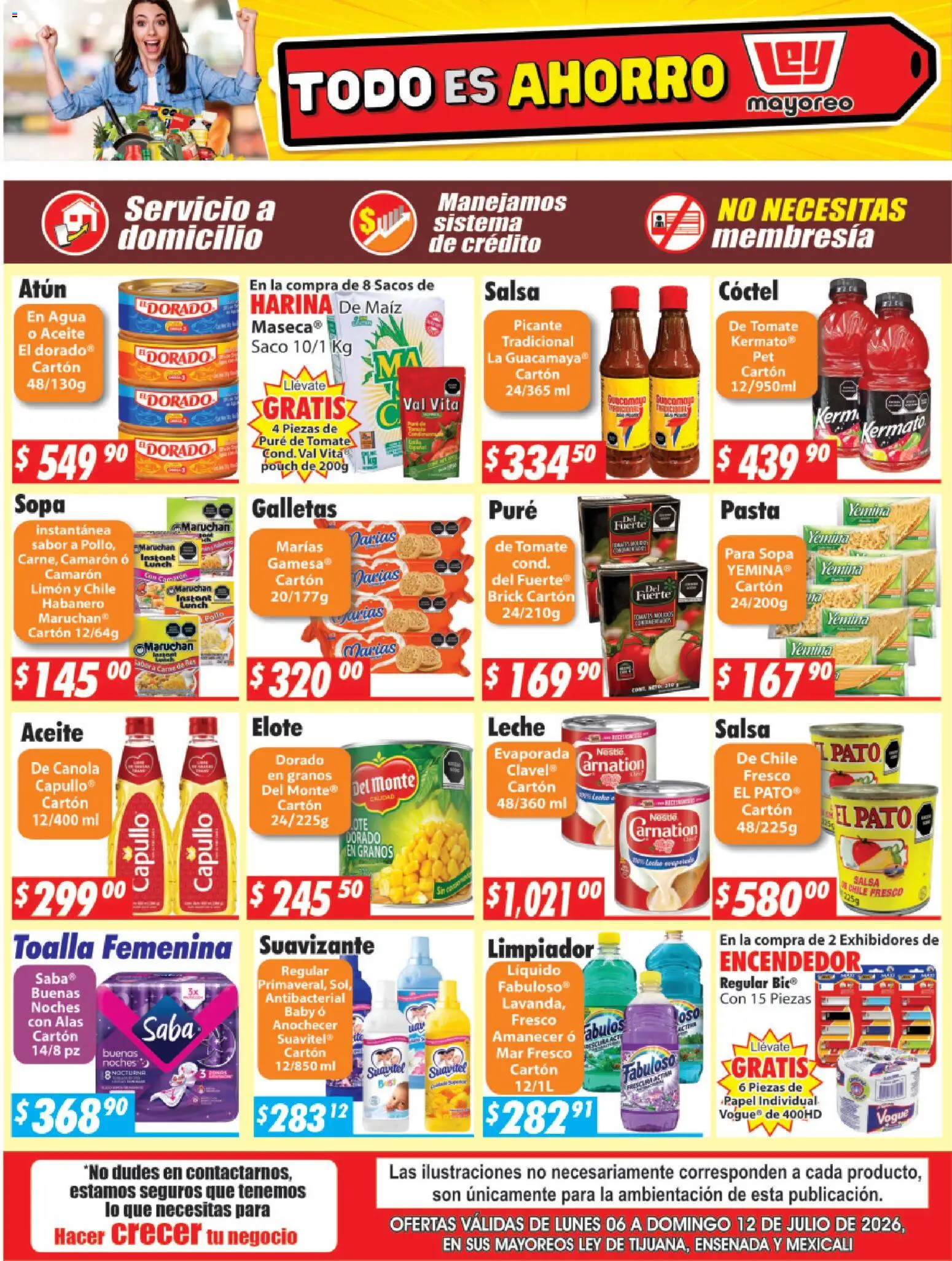 Vista previa las ofertas de la tienda Casa Ley - Casa Ley folleto Frontera desde el 06/07/2026 - Agua, Tomate, Maíz, Leche, Pasta, Aceite, Sopa, Limpiador