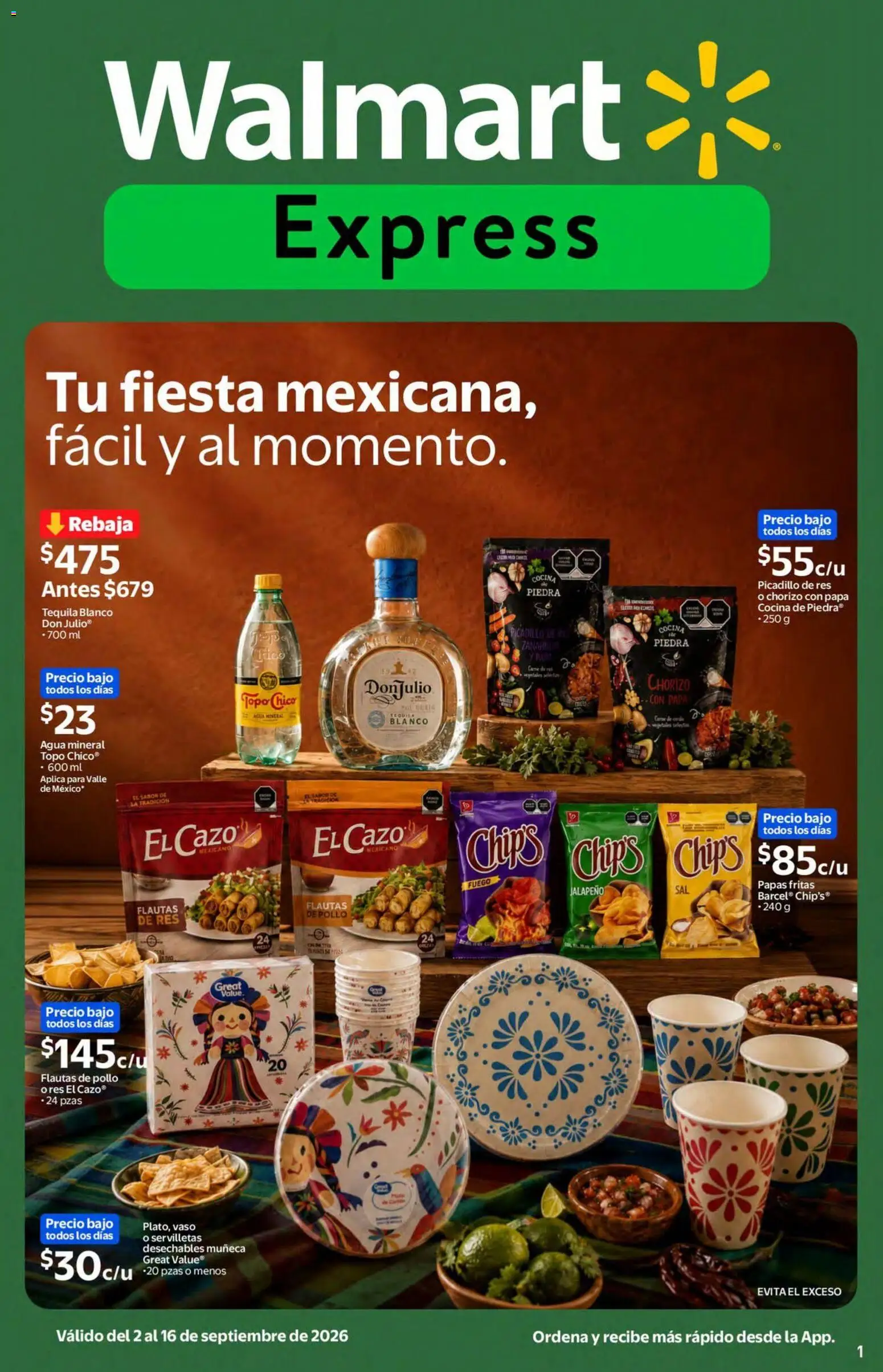 Vista previa las ofertas de la tienda Walmart Express - Walmart Express folleto Tu fiesta mexicana, fácil y al momento desde el 02/09/2026 
