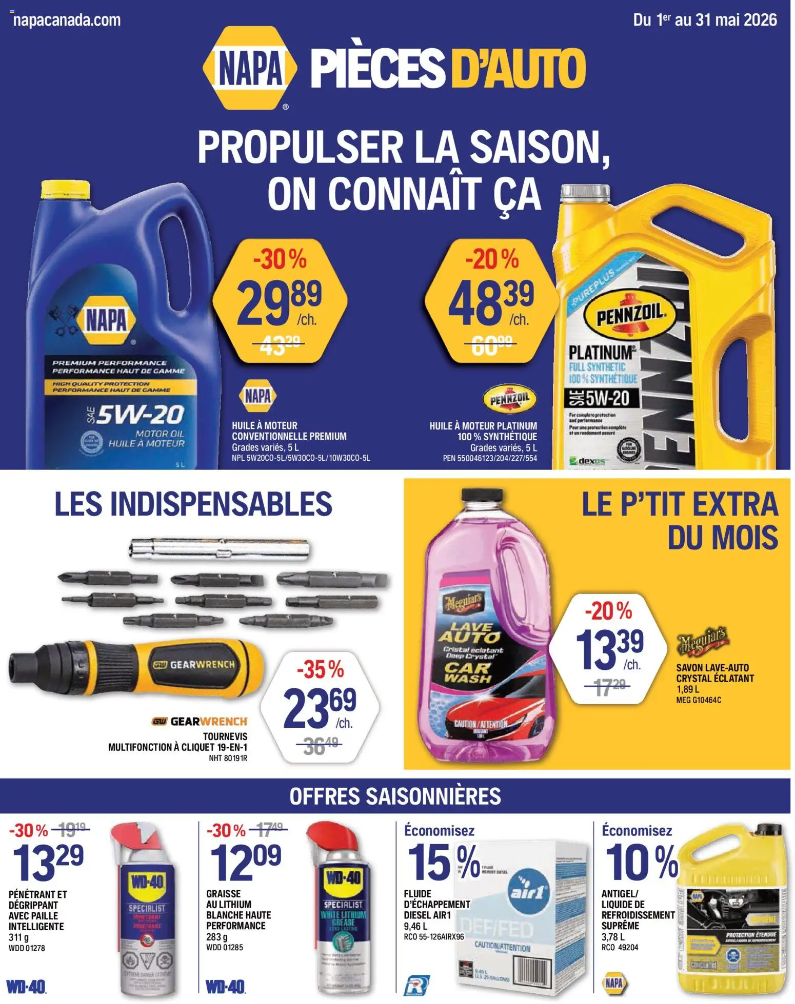 Preview of leaflet NAPA Auto Parts circulaire from shop NAPA Auto Parts is valid from May 01, 2026