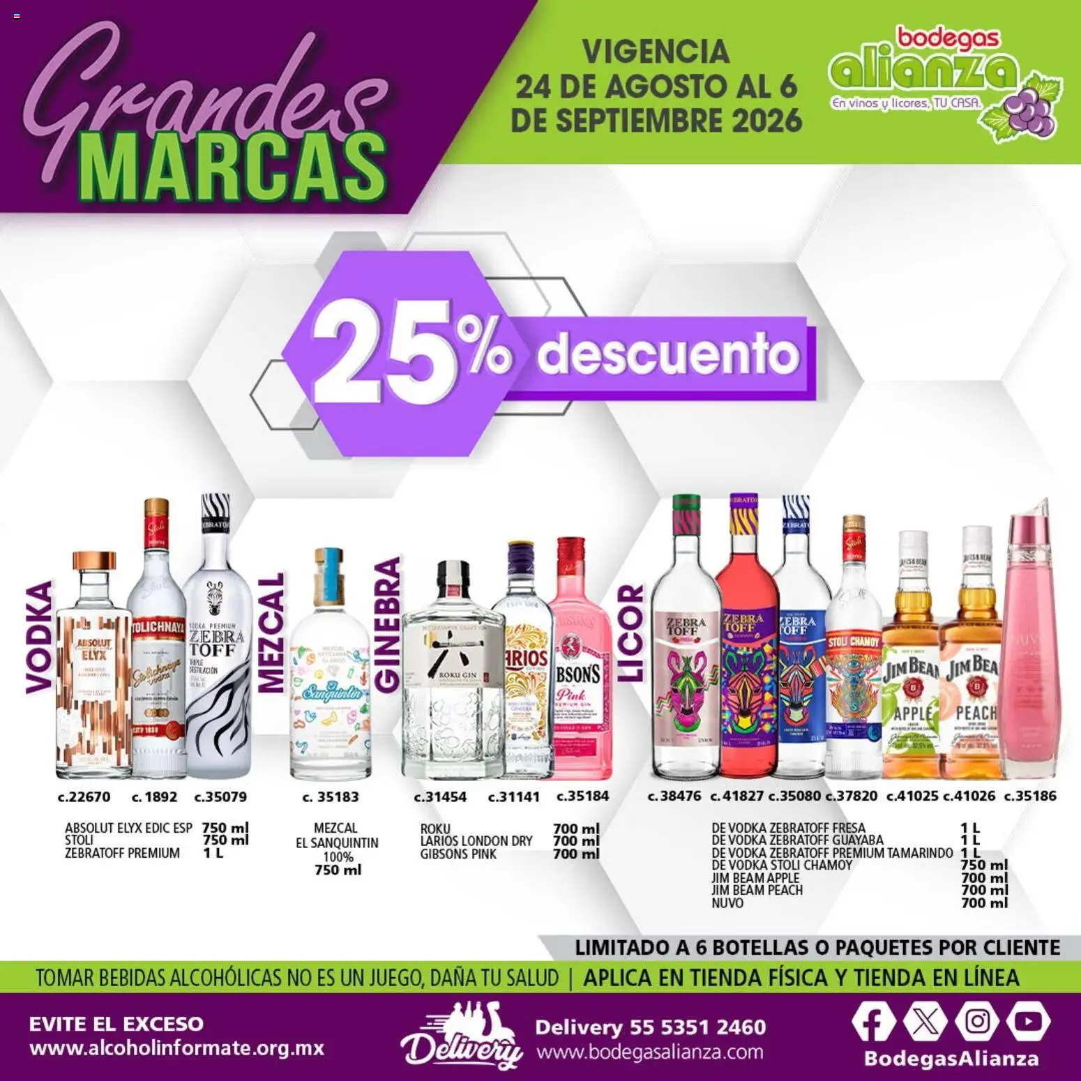 Vista previa las ofertas de la tienda Bodegas Alianza - Bodegas Alianza catálogo Grandes Marcas desde el 24/08/2026 