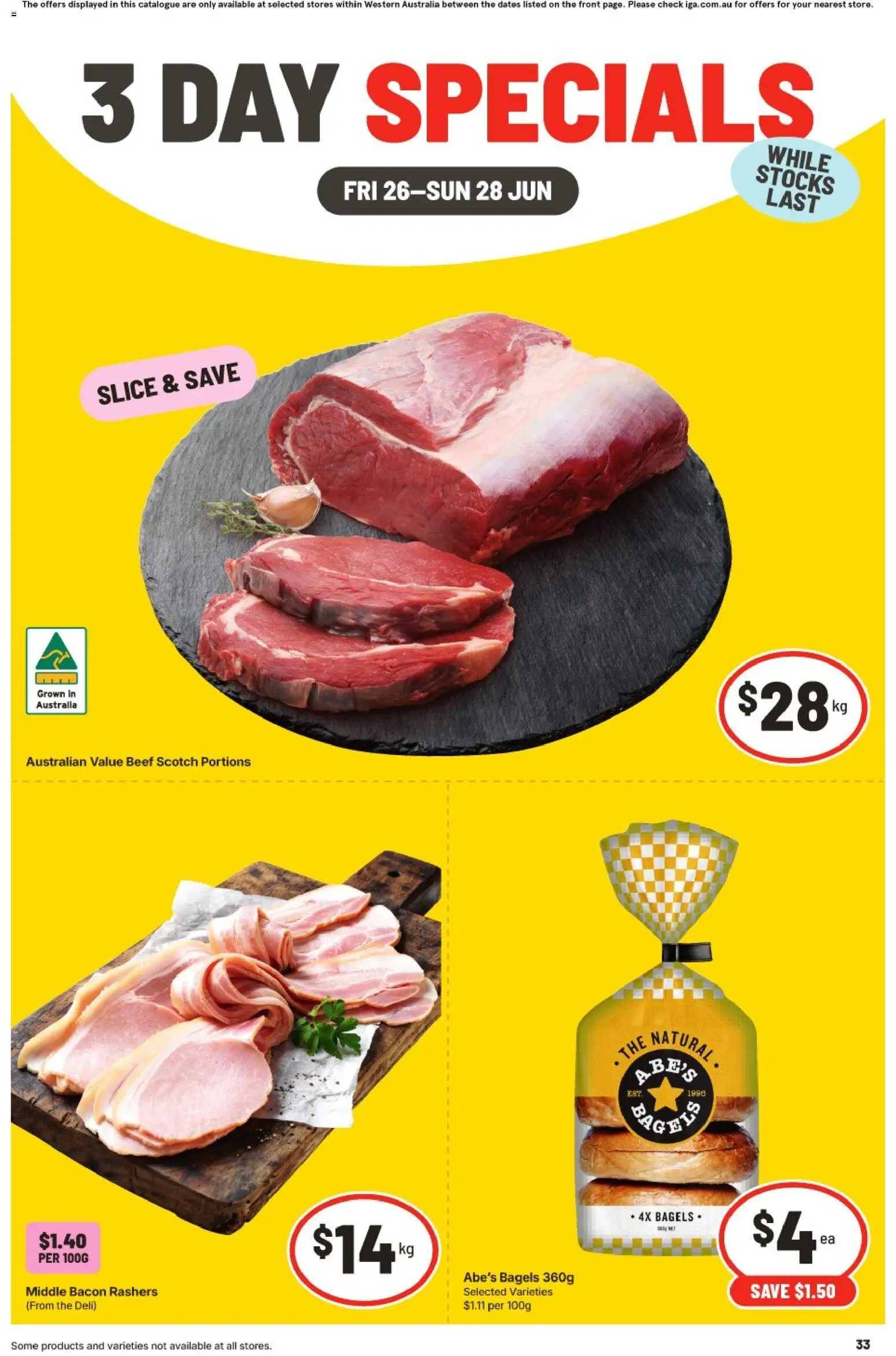 Preview of catalogue IGA -3 Day Specials - WA from shop IGA valid 26/06/2026